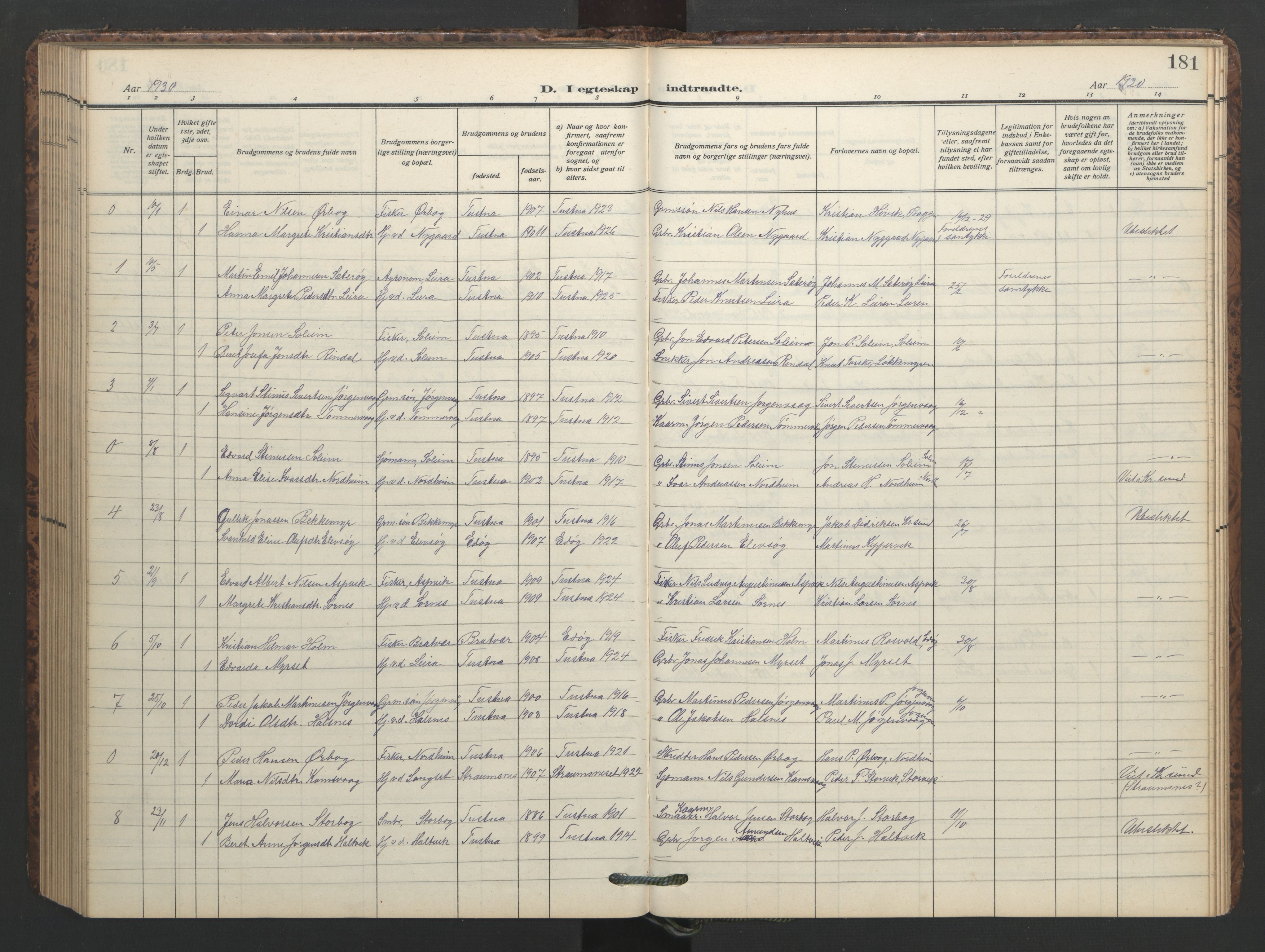 Ministerialprotokoller, klokkerbøker og fødselsregistre - Møre og Romsdal, AV/SAT-A-1454/577/L0897: Klokkerbok nr. 577C01, 1909-1946, s. 181