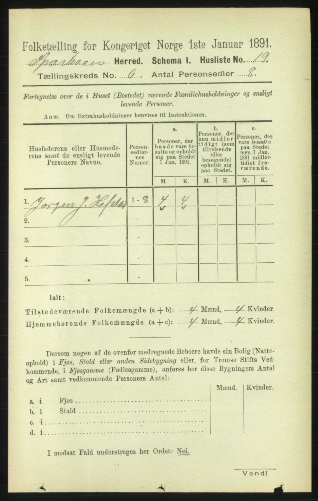 RA, Folketelling 1891 for 1731 Sparbu herred, 1891, s. 2139