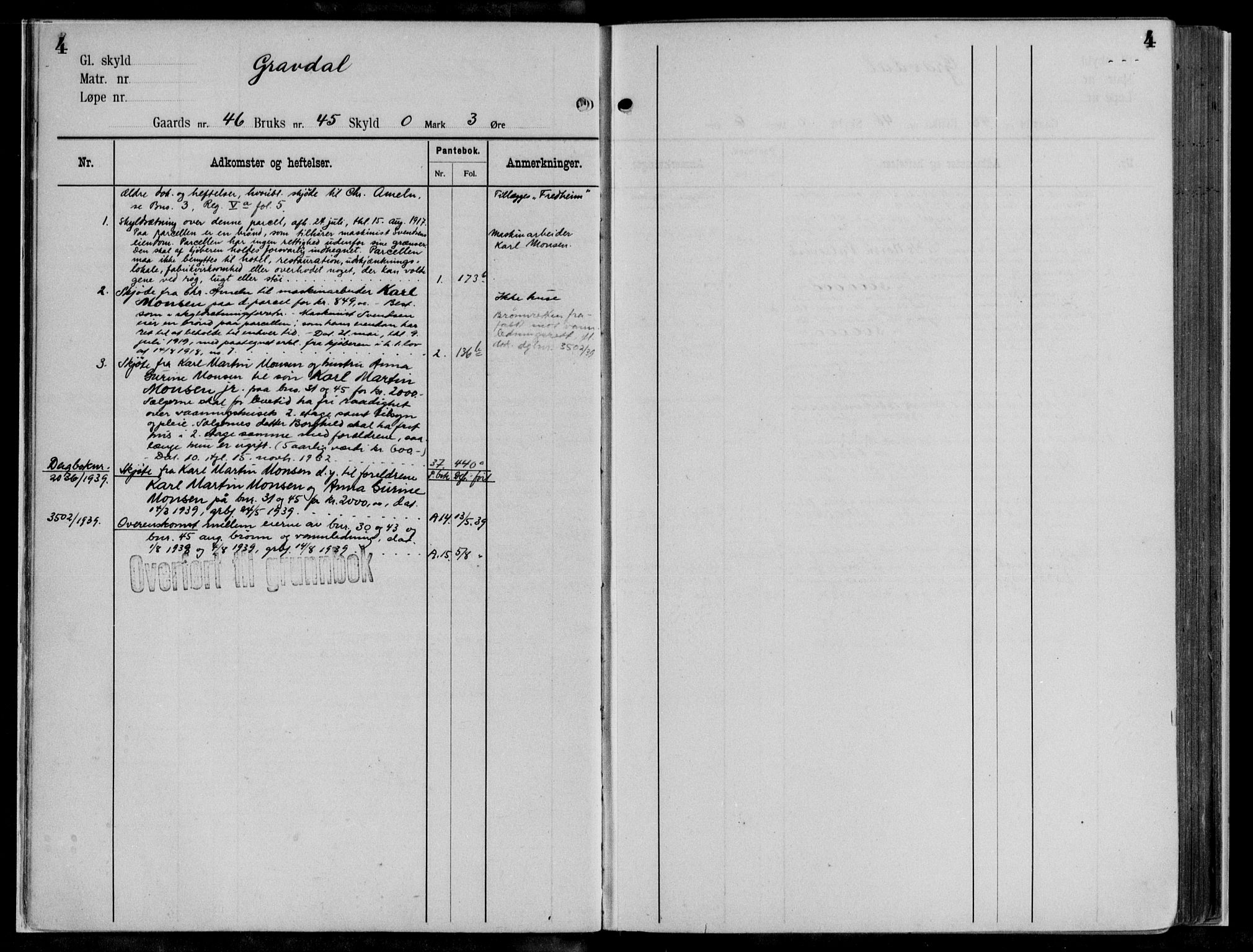 Midhordland sorenskriveri, AV/SAB-A-3001/1/G/Ga/Gab/L0111: Panteregister nr. II.A.b.111, s. 4