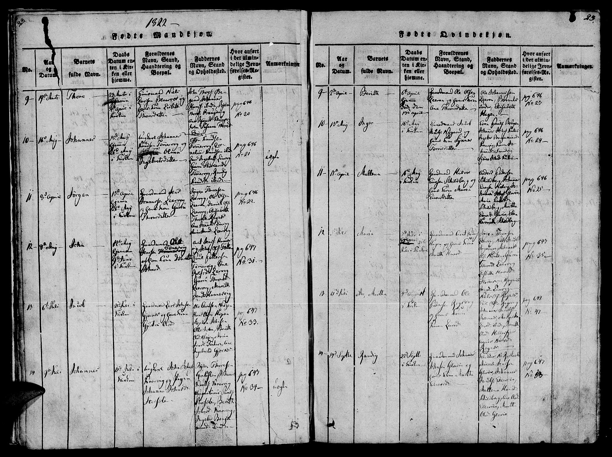 Ministerialprotokoller, klokkerbøker og fødselsregistre - Møre og Romsdal, AV/SAT-A-1454/581/L0933: Ministerialbok nr. 581A03 /1, 1819-1836, s. 22-23