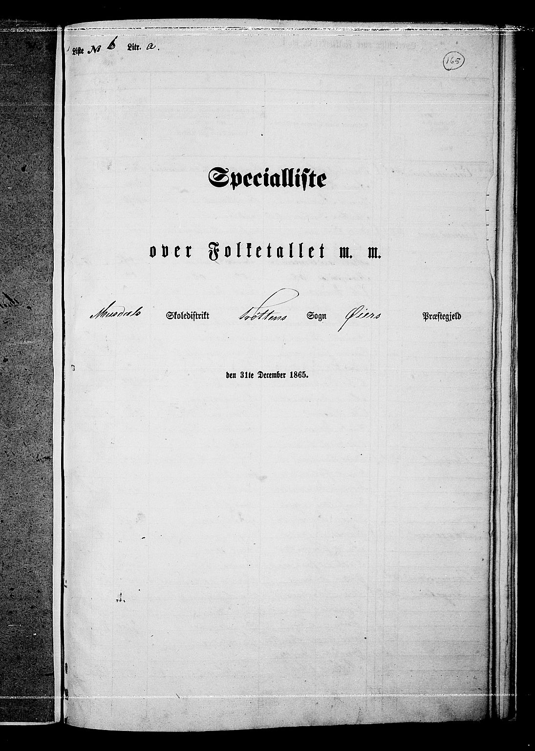 RA, Folketelling 1865 for 0521P Øyer prestegjeld, 1865, s. 150