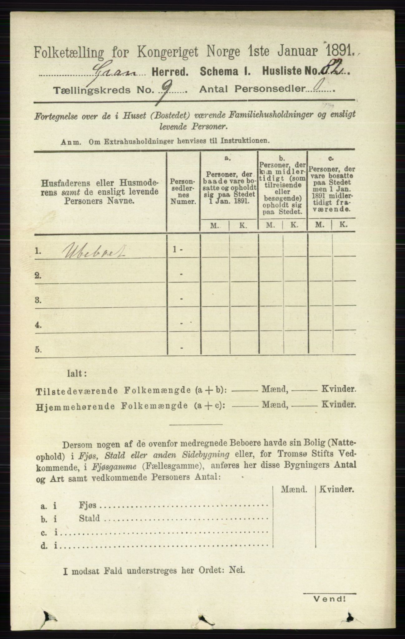 RA, Folketelling 1891 for 0534 Gran herred, 1891, s. 4135