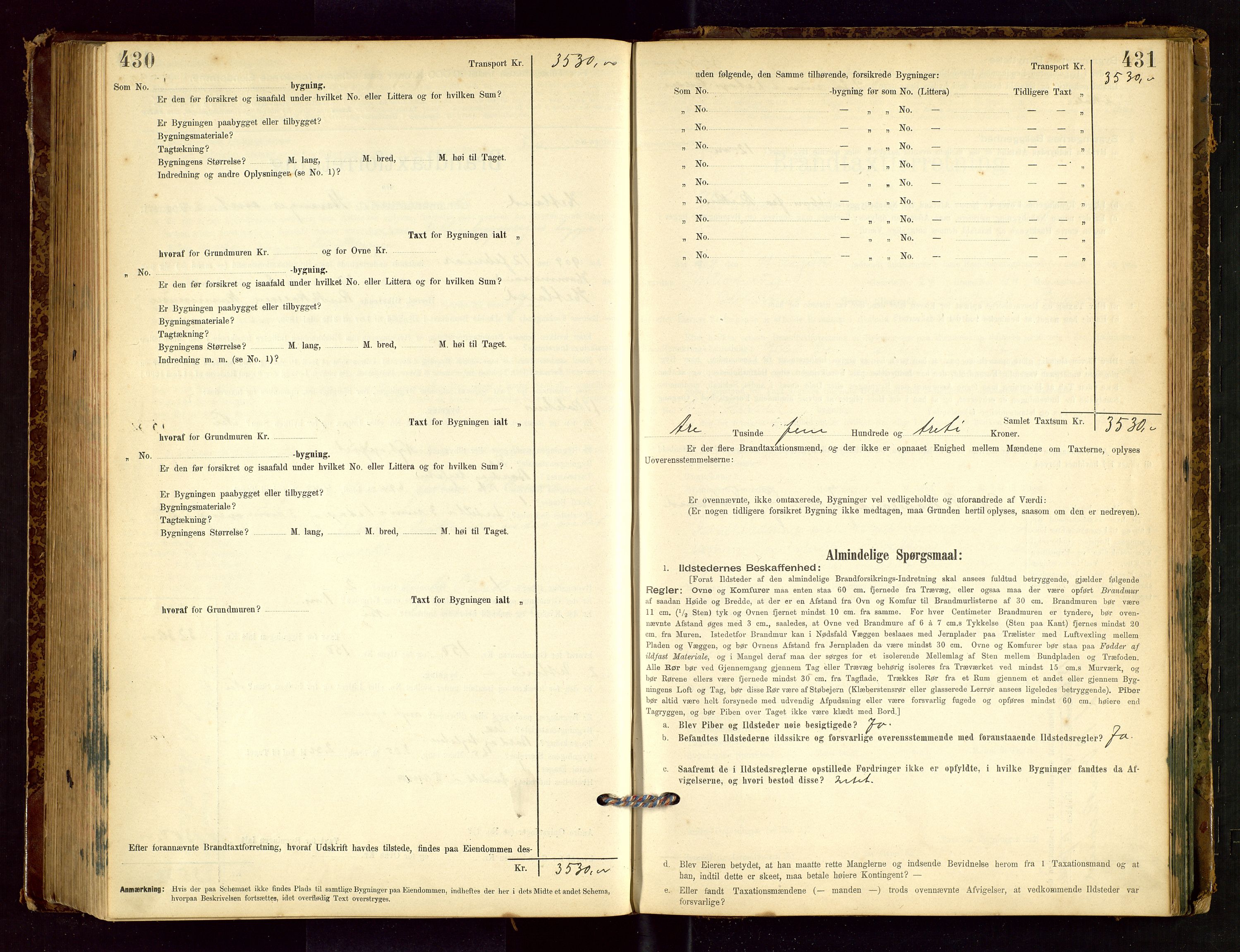 Hetland lensmannskontor, AV/SAST-A-100101/Gob/L0001: "Brandtaxationsprotokol", 1895-1918, s. 430-431