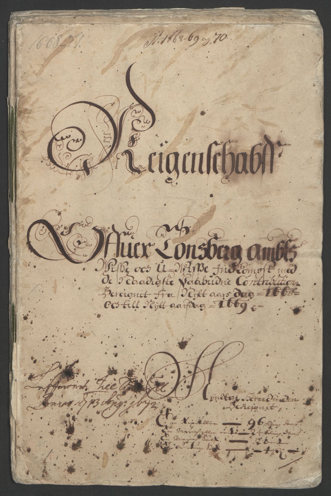 Rentekammeret inntil 1814, Reviderte regnskaper, Fogderegnskap, AV/RA-EA-4092/R32/L1842: Fogderegnskap Jarlsberg grevskap, 1664-1673, s. 219