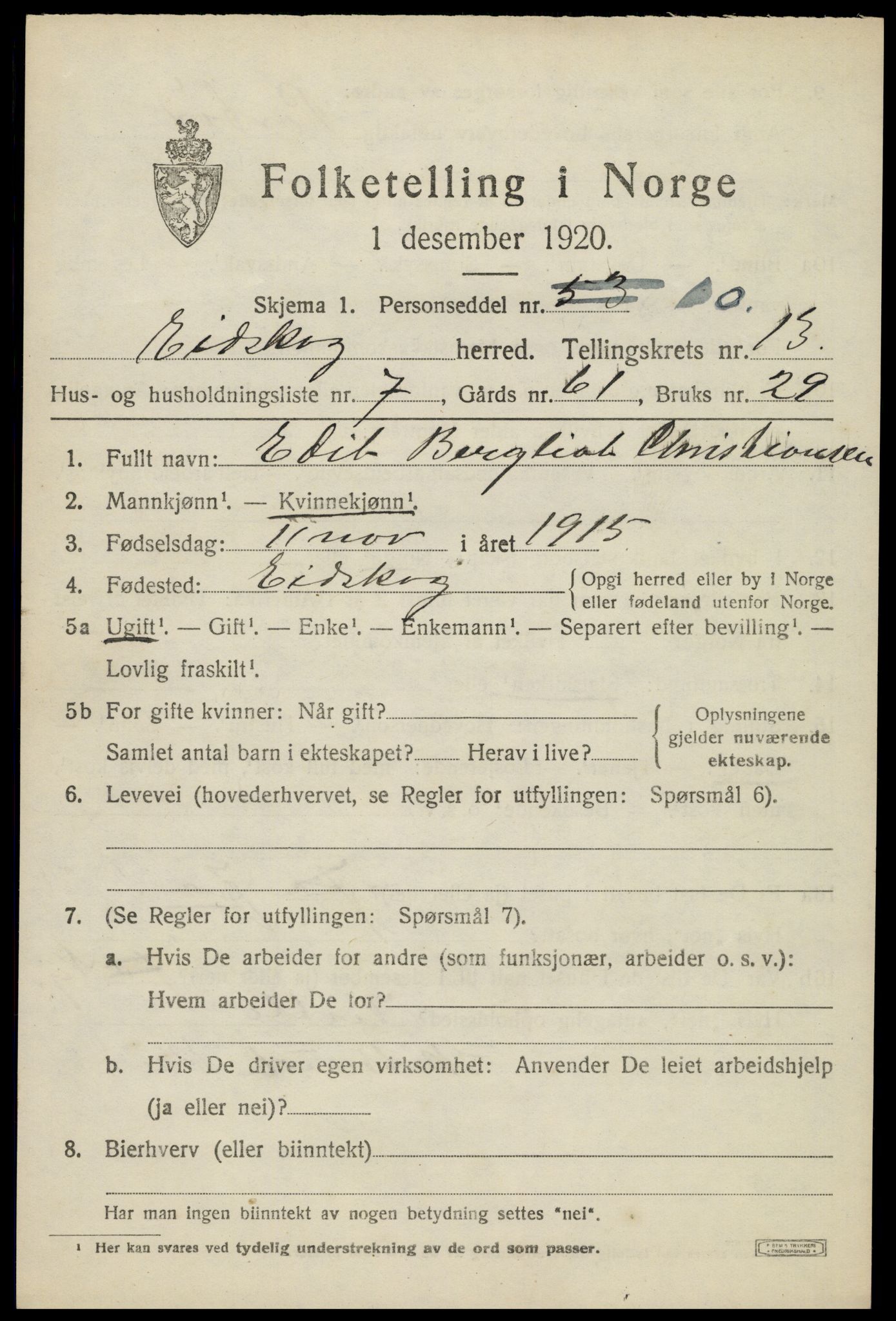 SAH, Folketelling 1920 for 0420 Eidskog herred, 1920, s. 12227