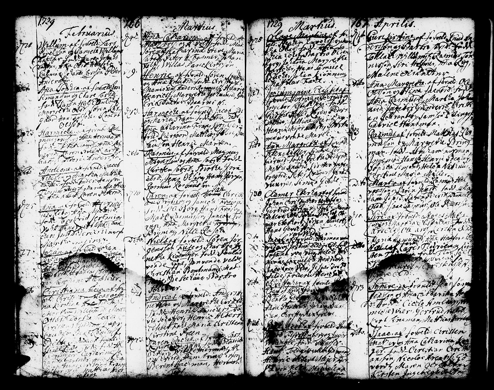 Domkirken sokneprestembete, AV/SAB-A-74801/H/Haa/L0001: Ministerialbok nr. A 1, 1719-1732, s. 166-167