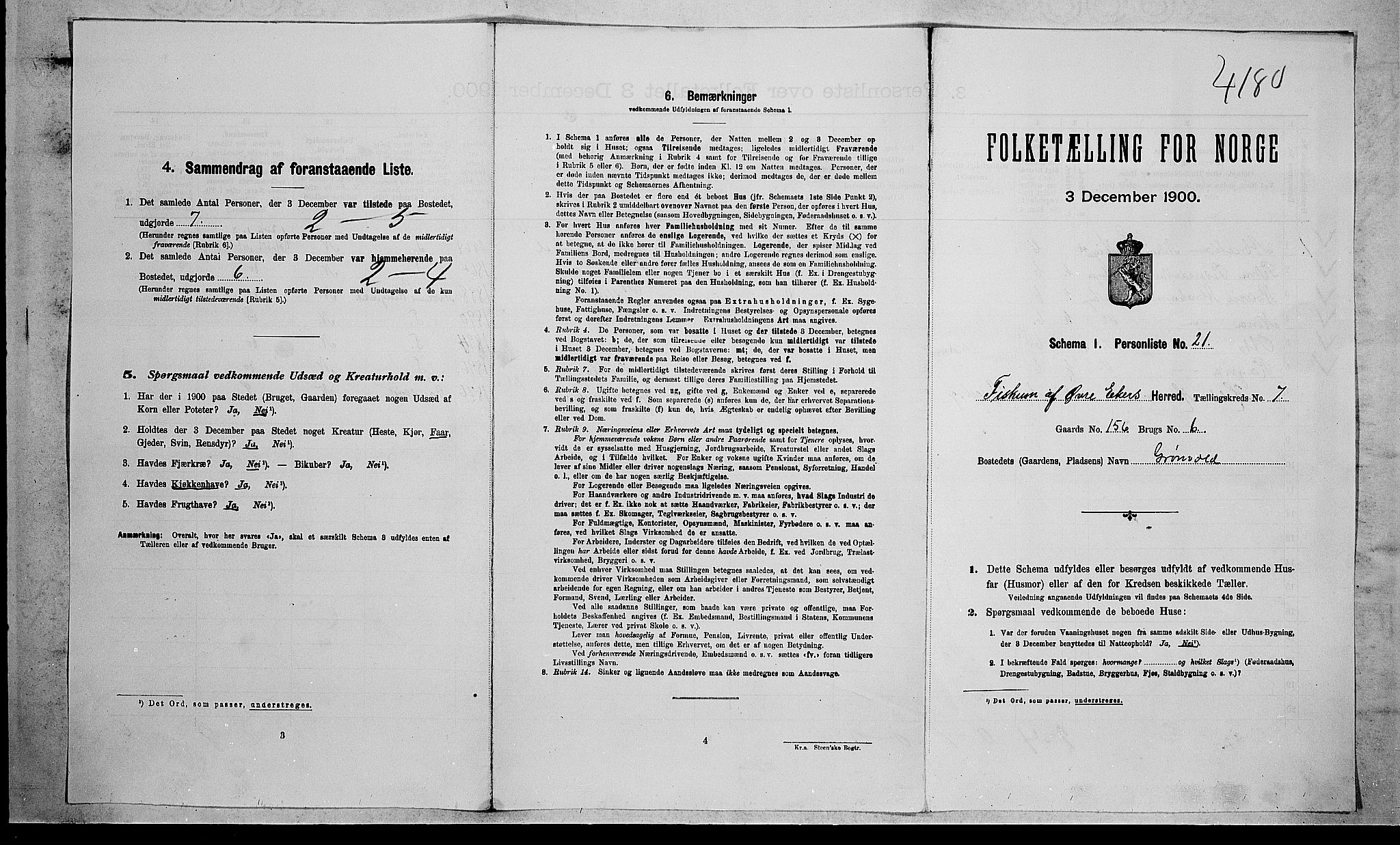 RA, Folketelling 1900 for 0624 Øvre Eiker herred, 1900, s. 2873