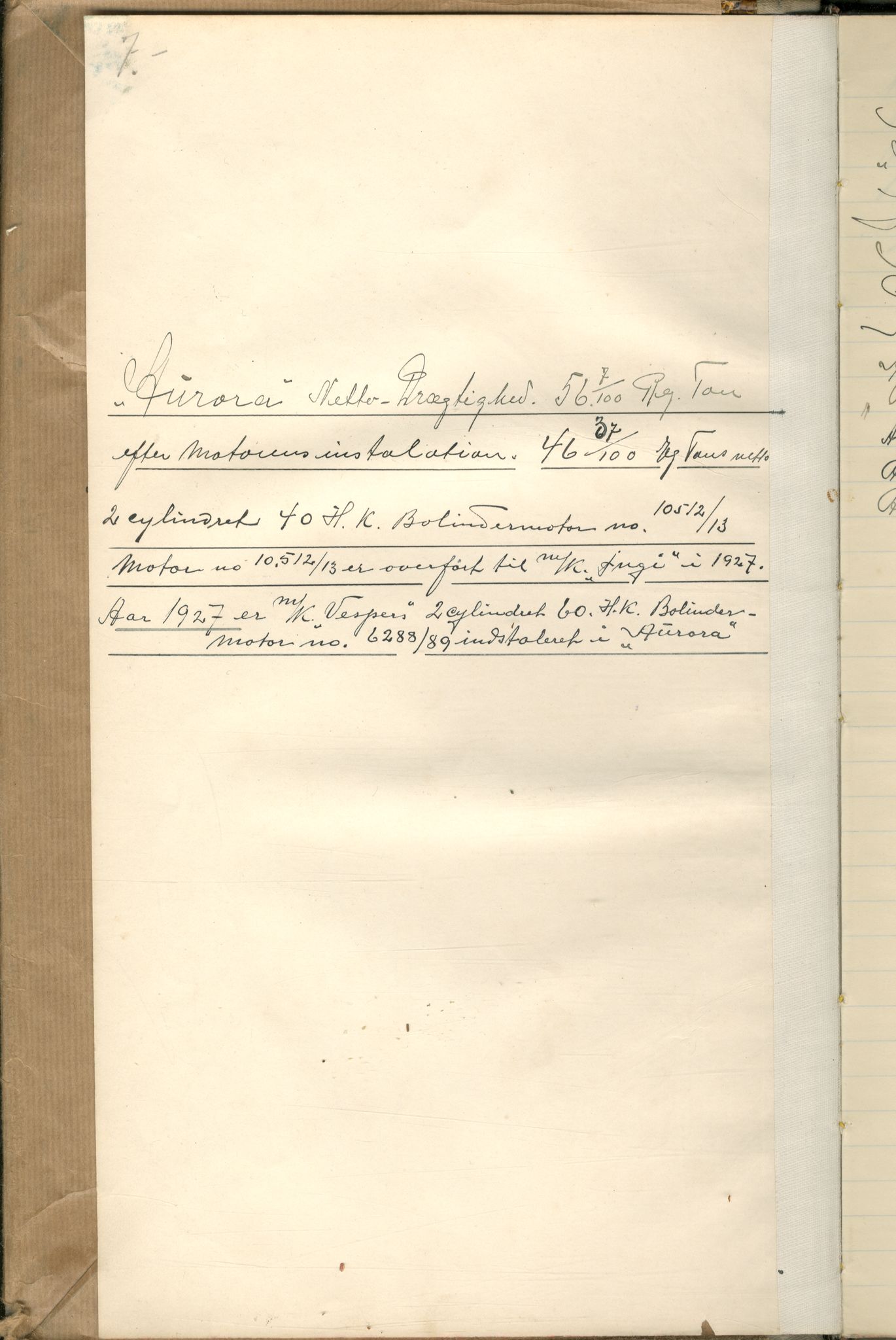 Brodtkorb handel A/S, VAMU/A-0001/F/Fb/L0002/0003: Trent - Aurora / Aurora, 1911-1928