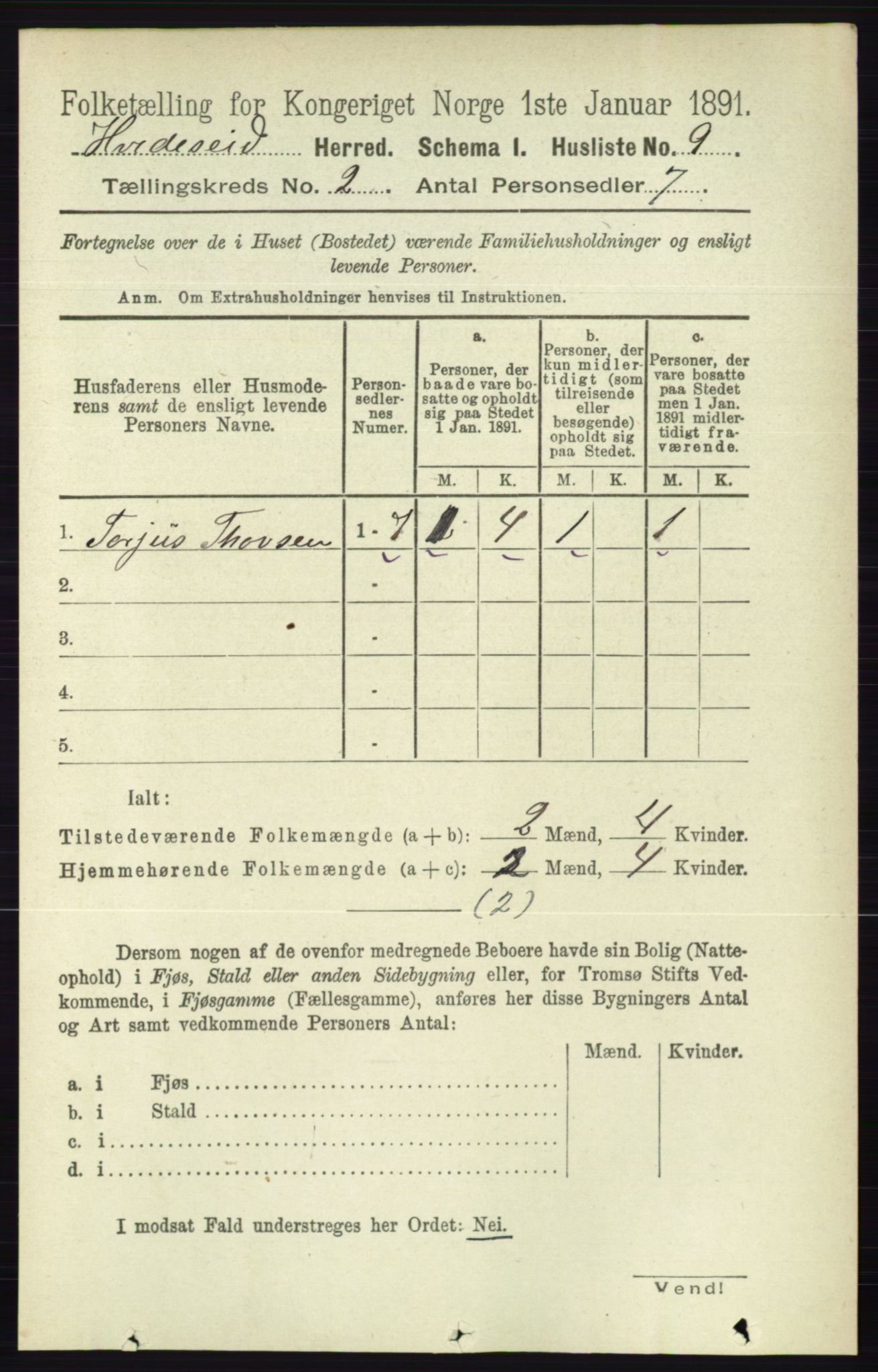 RA, Folketelling 1891 for 0829 Kviteseid herred, 1891, s. 267