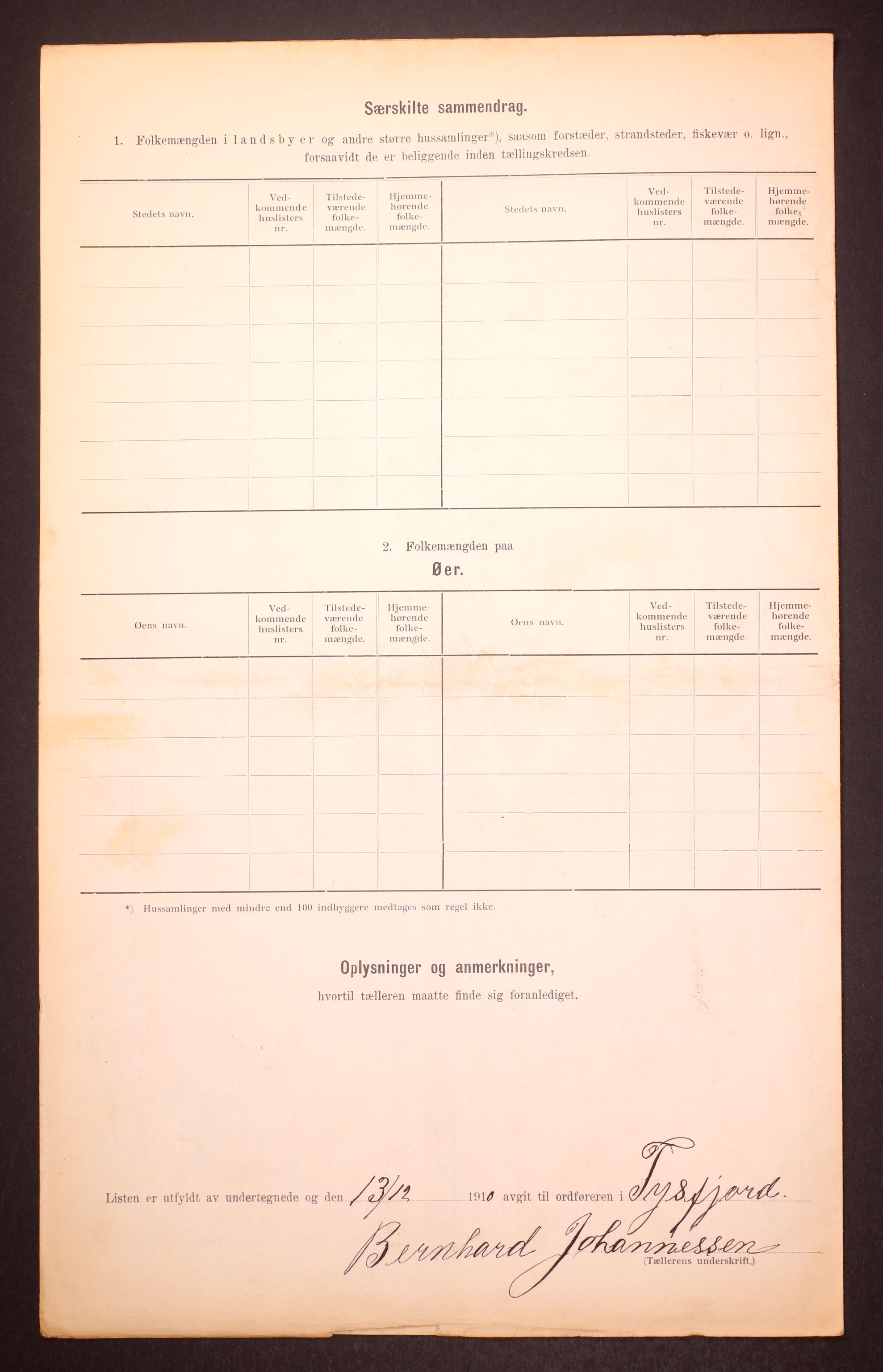 RA, Folketelling 1910 for 1850 Tysfjord herred, 1910, s. 10