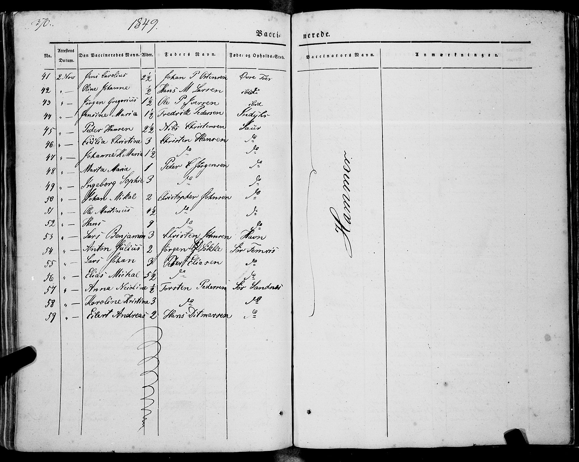 Ministerialprotokoller, klokkerbøker og fødselsregistre - Nordland, AV/SAT-A-1459/805/L0097: Ministerialbok nr. 805A04, 1837-1861, s. 370