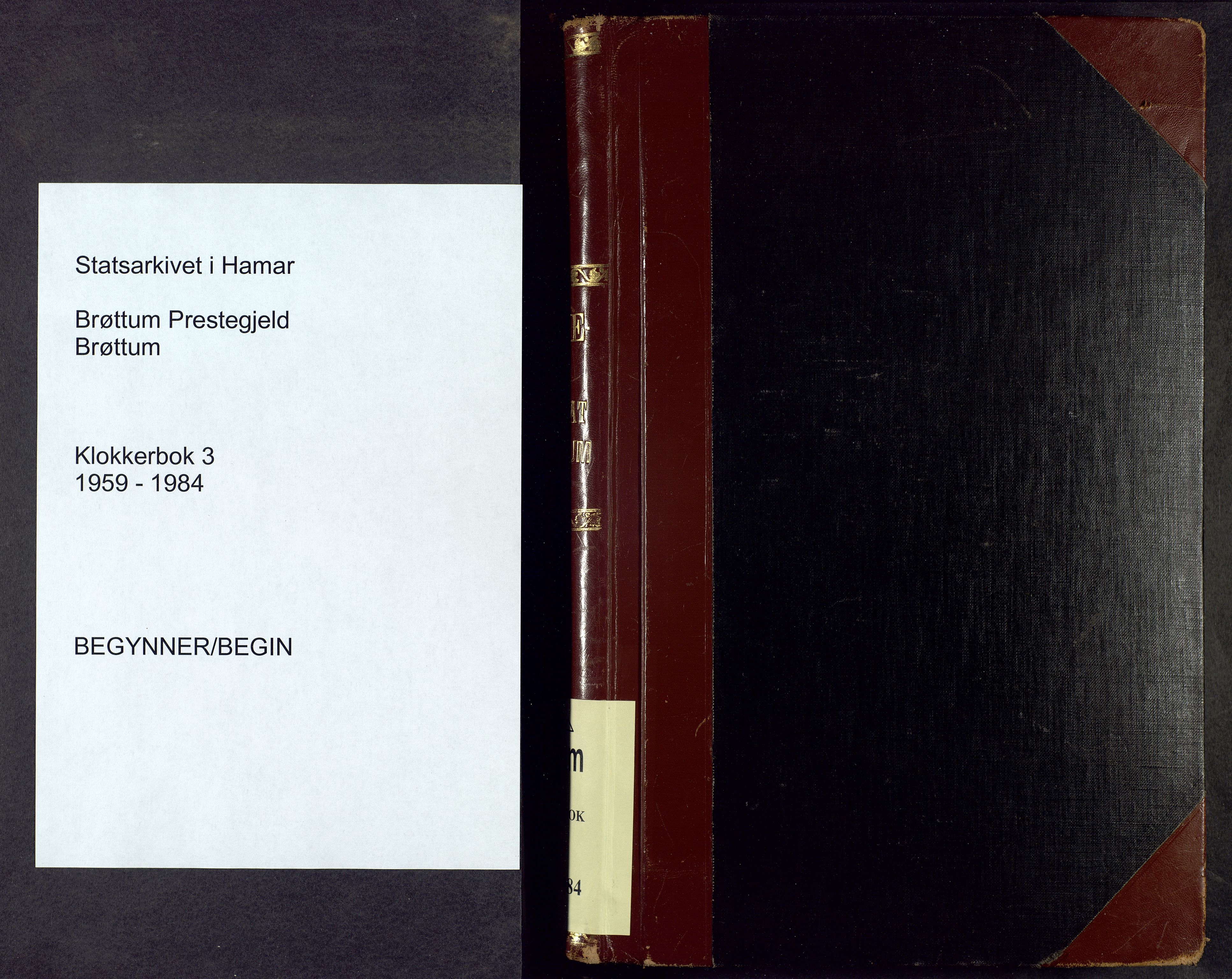 Brøttum prestekontor, AV/SAH-PREST-016/L/La/L0003: Klokkerbok nr. 3, 1959-1984