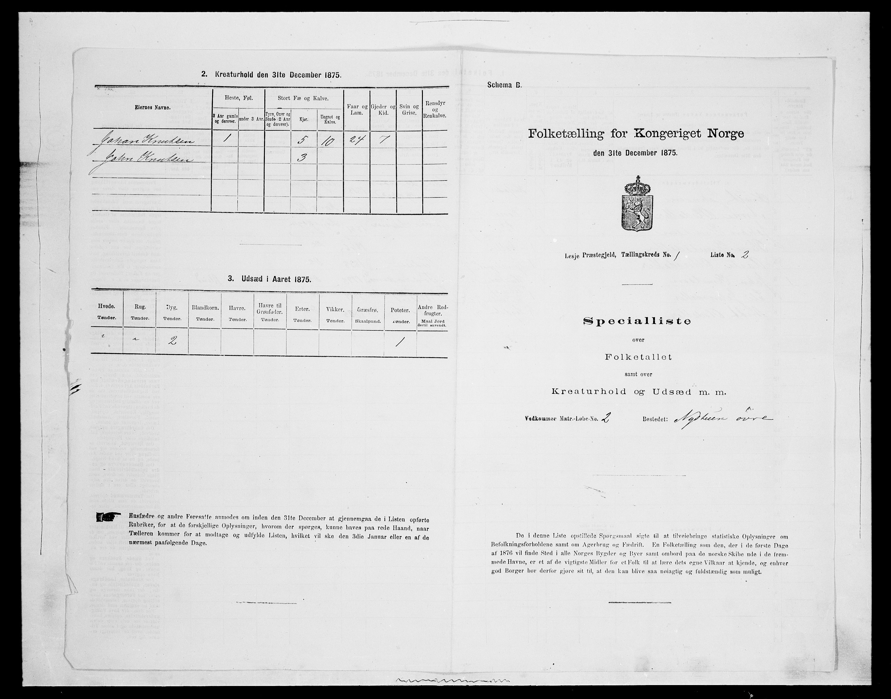 SAH, Folketelling 1875 for 0512P Lesja prestegjeld, 1875, s. 86