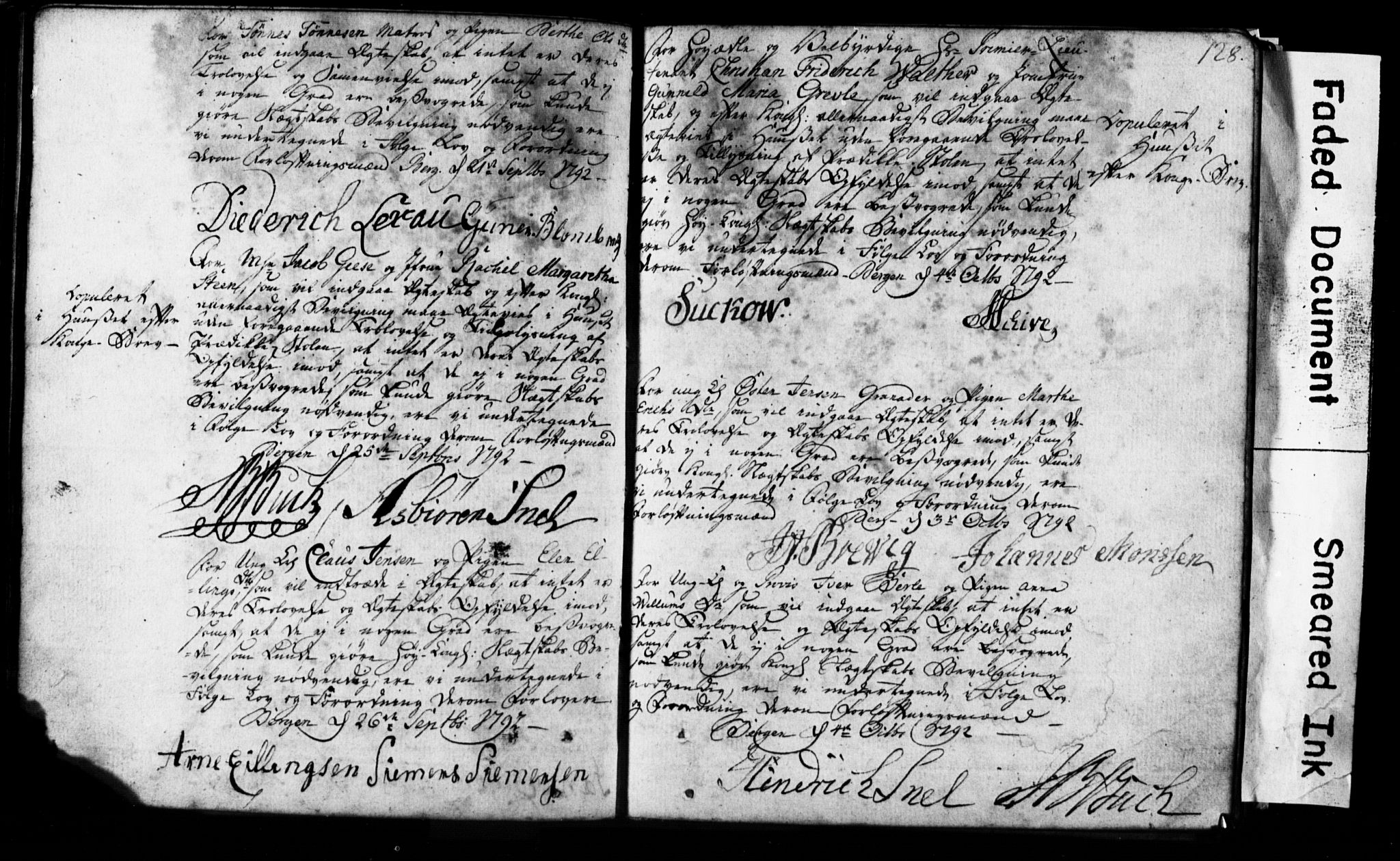 Korskirken sokneprestembete, SAB/A-76101: Forlovererklæringer nr. II.5.1, 1776-1816, s. 128