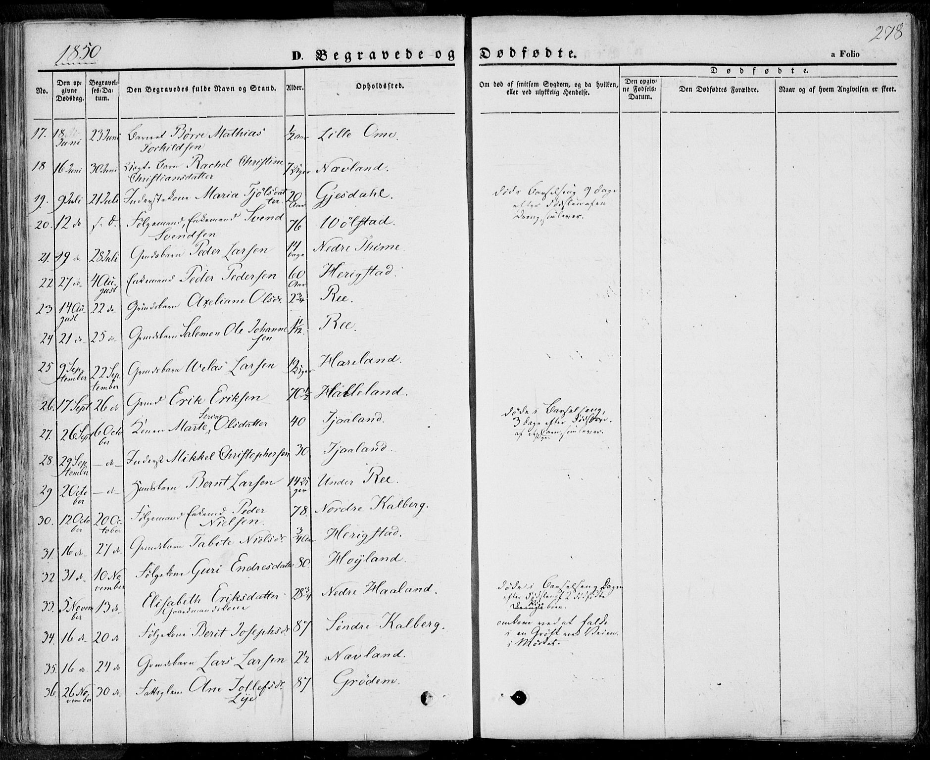 Lye sokneprestkontor, AV/SAST-A-101794/001/30BA/L0006: Ministerialbok nr. A 5.2, 1842-1855, s. 278