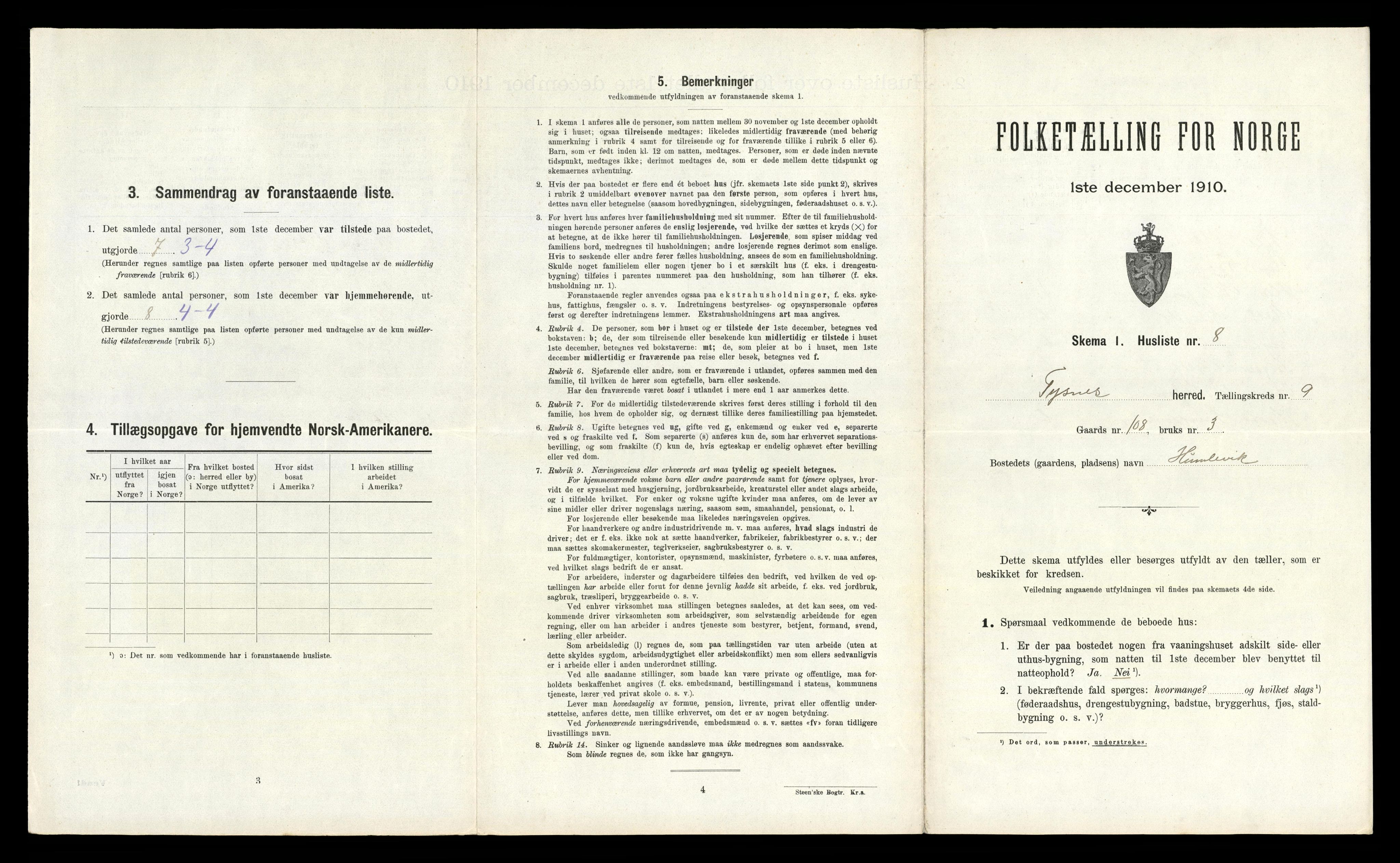 RA, Folketelling 1910 for 1223 Tysnes herred, 1910, s. 1026