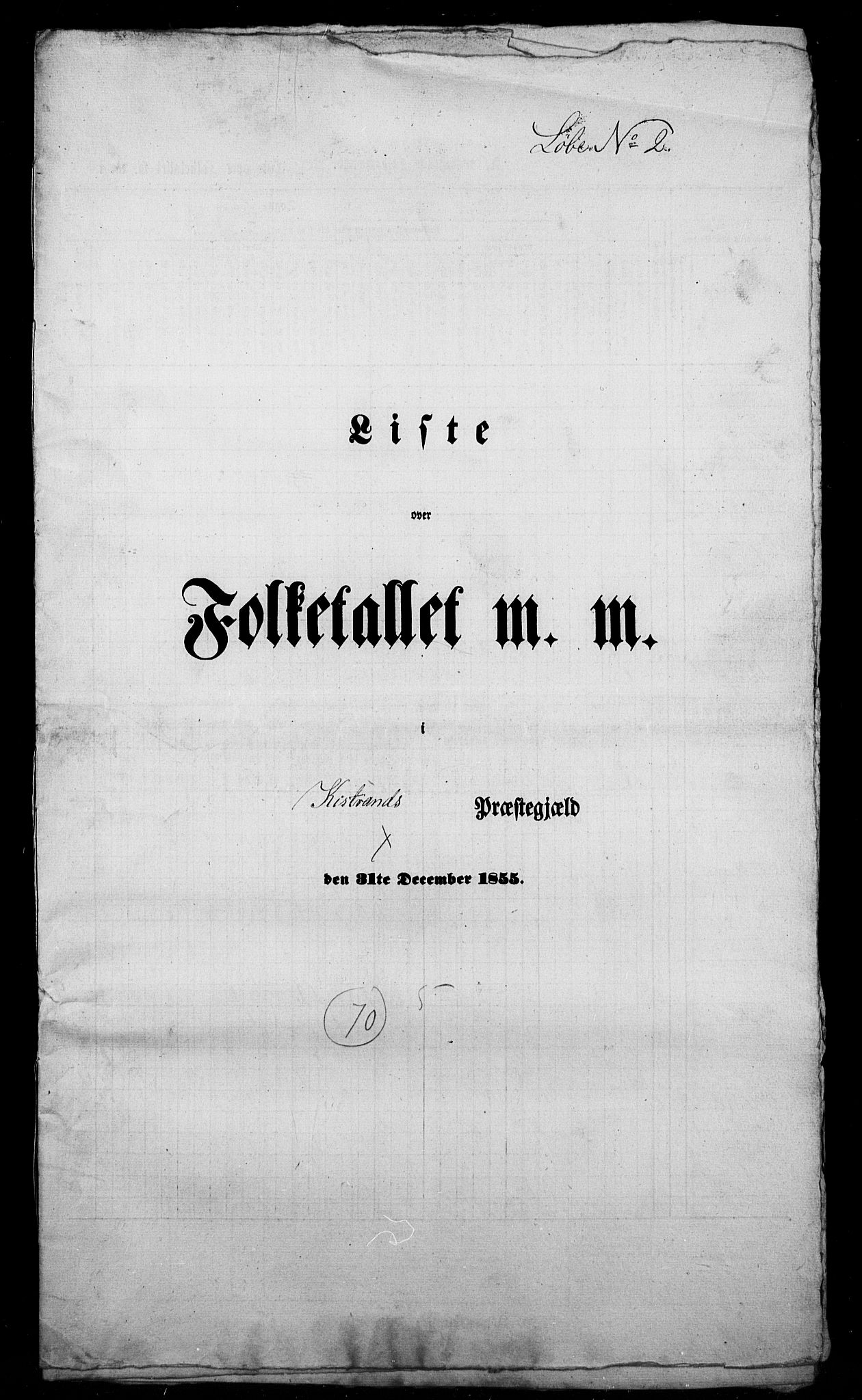 , Folketelling 1855 for 2020P Kistrand prestegjeld, 1855, s. 7