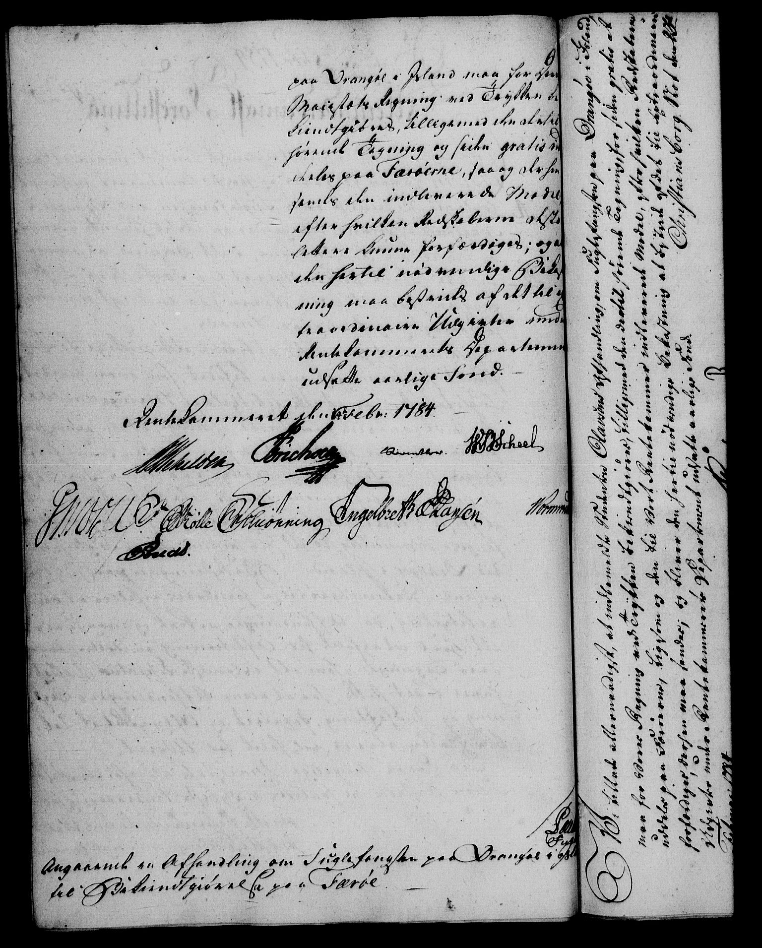 Rentekammeret, Kammerkanselliet, RA/EA-3111/G/Gf/Gfa/L0066: Norsk relasjons- og resolusjonsprotokoll (merket RK 52.66), 1784, s. 165