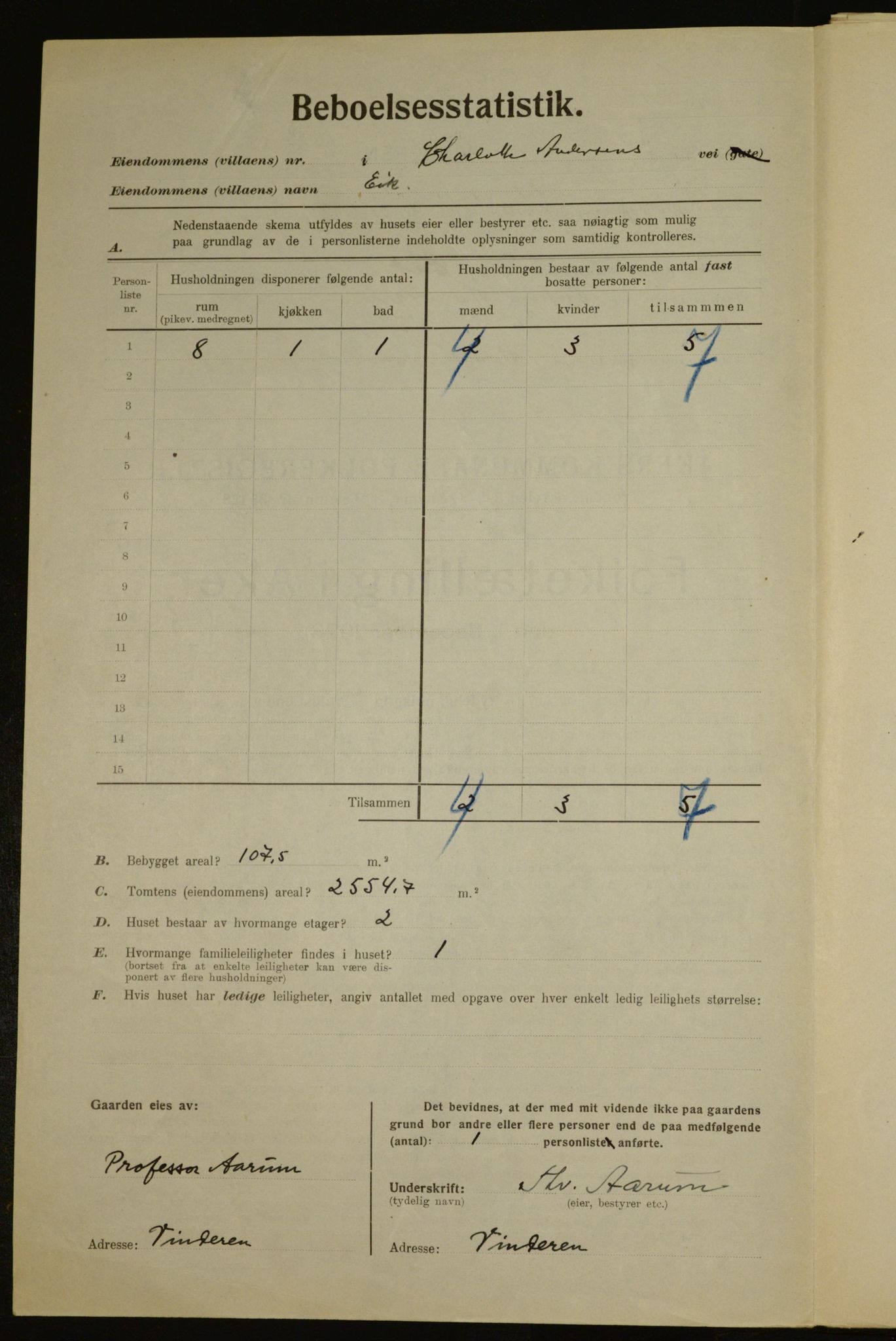 , Kommunal folketelling 1.12.1923 for Aker, 1923, s. 8699