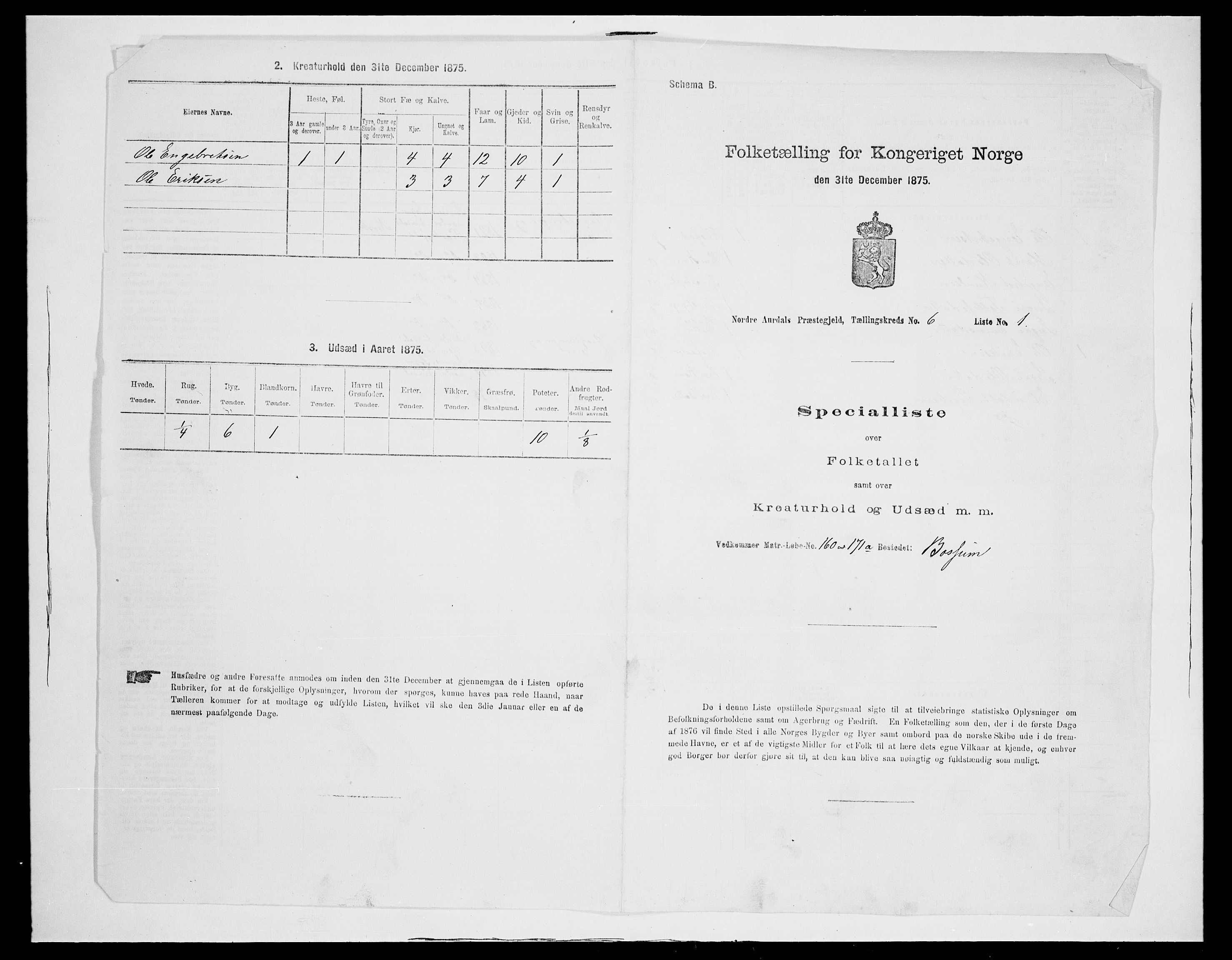 SAH, Folketelling 1875 for 0542P Nord-Aurdal prestegjeld, 1875, s. 929