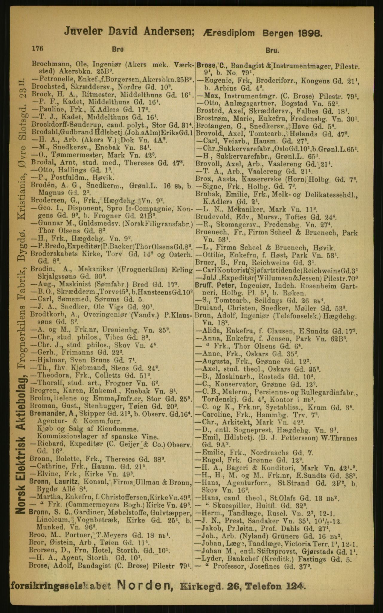Kristiania/Oslo adressebok, PUBL/-, 1899, s. 176
