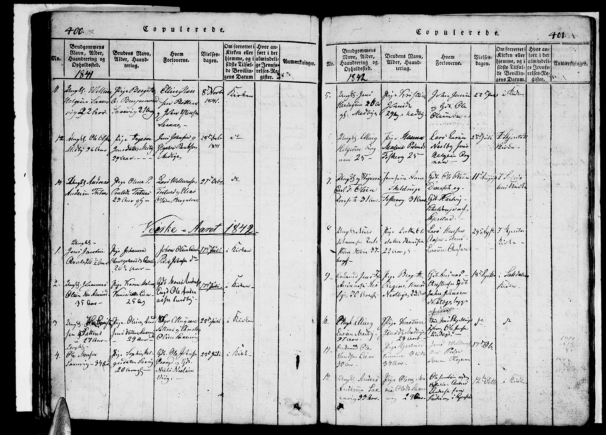 Ministerialprotokoller, klokkerbøker og fødselsregistre - Nordland, AV/SAT-A-1459/847/L0676: Klokkerbok nr. 847C04, 1821-1853, s. 400-401