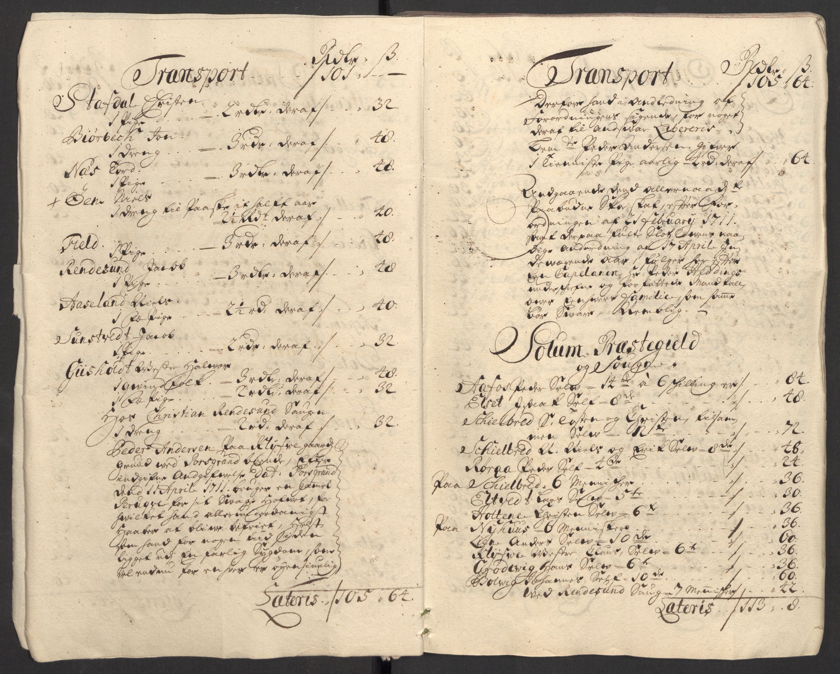 Rentekammeret inntil 1814, Reviderte regnskaper, Fogderegnskap, AV/RA-EA-4092/R36/L2121: Fogderegnskap Øvre og Nedre Telemark og Bamble, 1711, s. 7