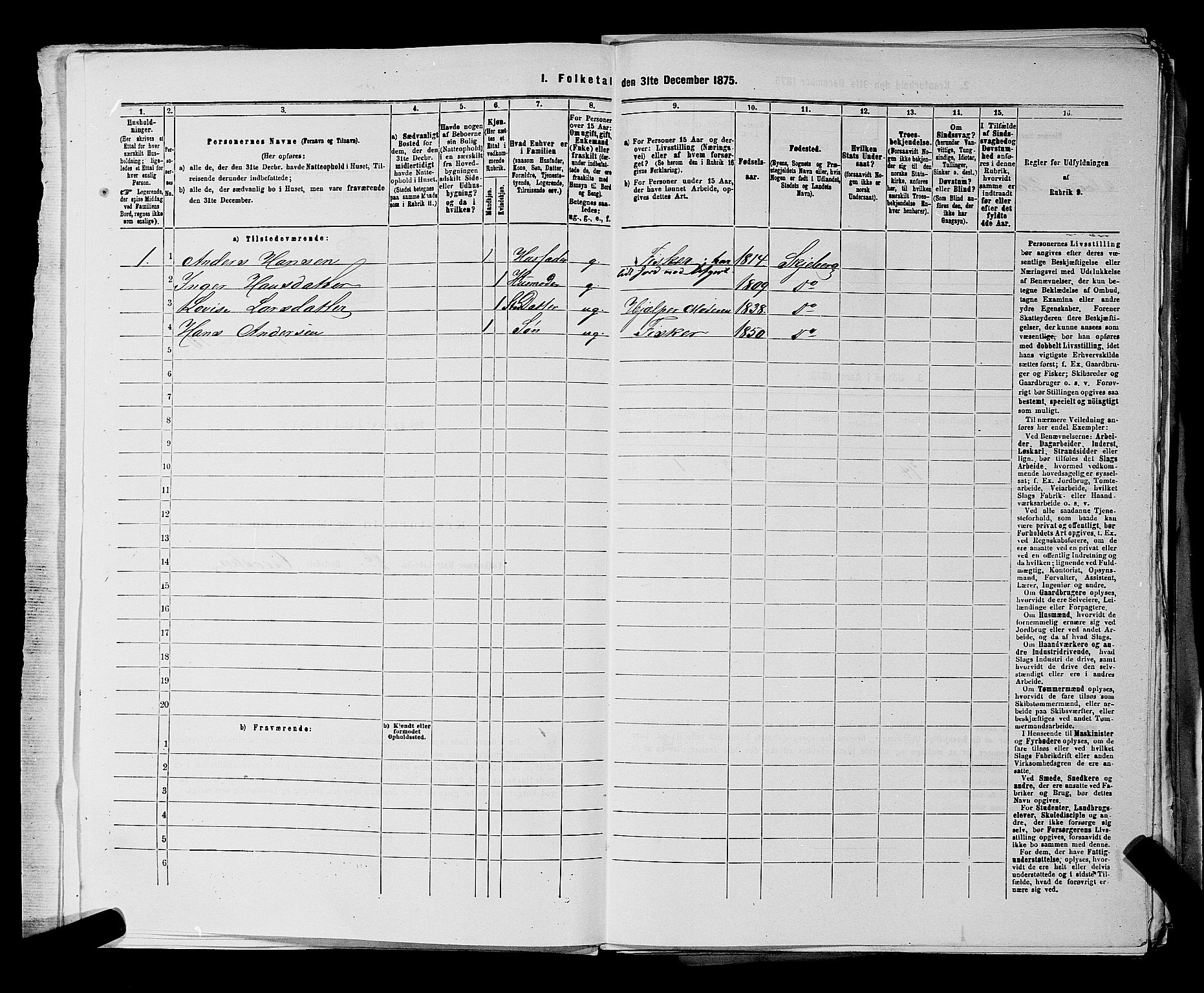 RA, Folketelling 1875 for 0115P Skjeberg prestegjeld, 1875, s. 45