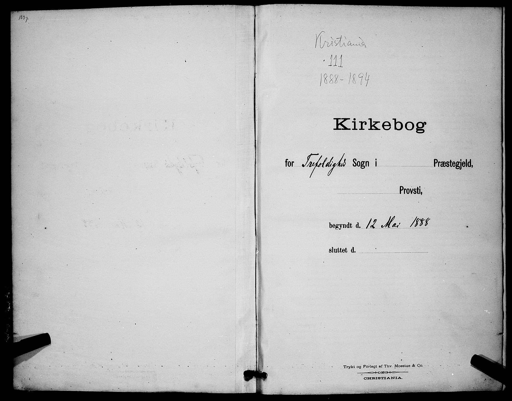 Trefoldighet prestekontor Kirkebøker, AV/SAO-A-10882/H/Ha/L0004: Lysningsprotokoll nr. 4, 1888-1894