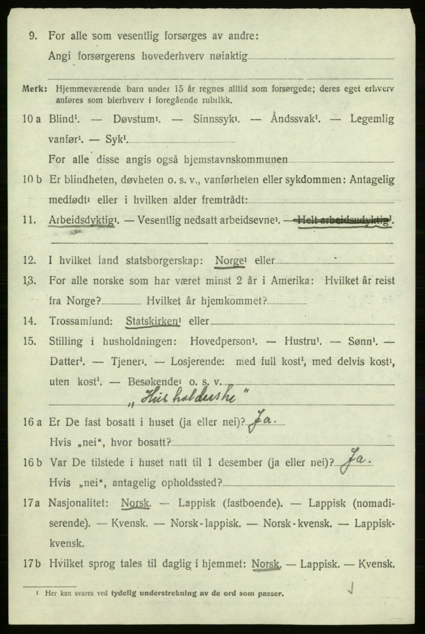 SATØ, Folketelling 1920 for 2023 Gamvik herred, 1920, s. 2867