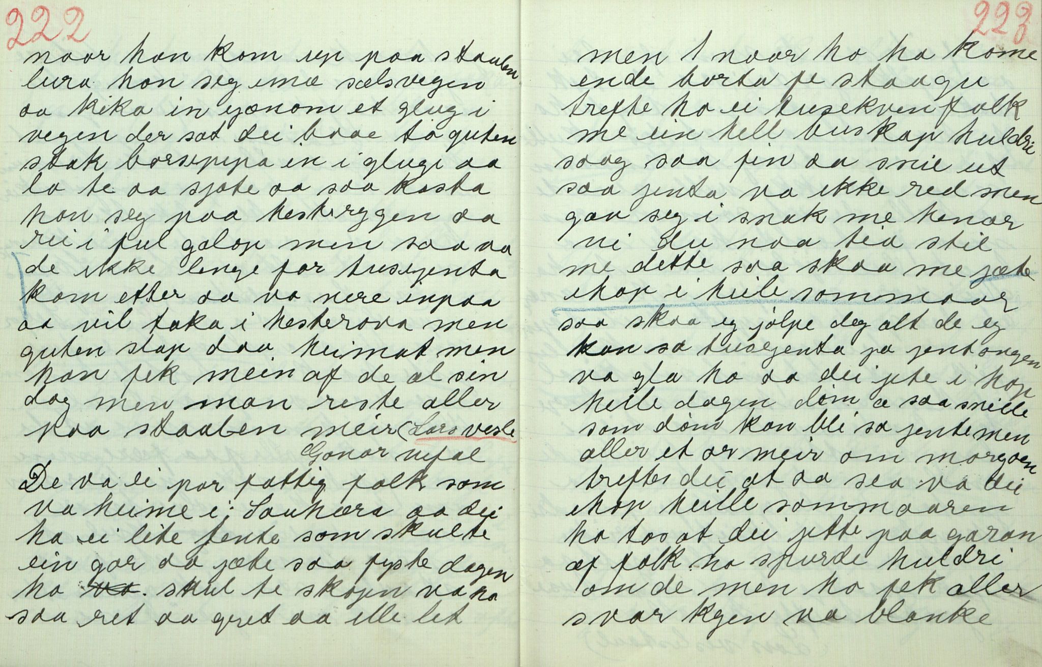 Rikard Berge, TEMU/TGM-A-1003/F/L0011/0012: 381-399 / 392 Oppskrifter av Gunnhild Kivle, 1920-1921, s. 222-223