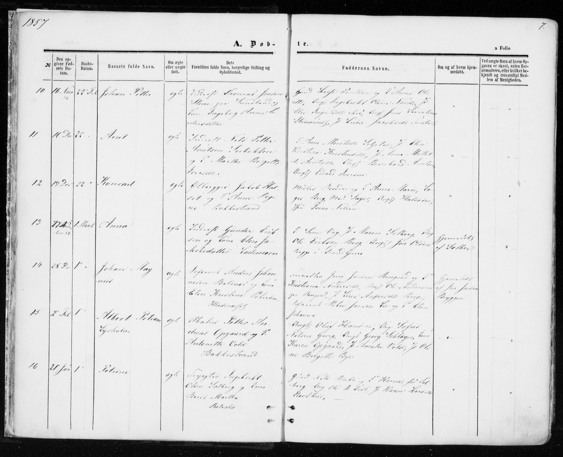 Ministerialprotokoller, klokkerbøker og fødselsregistre - Sør-Trøndelag, SAT/A-1456/606/L0292: Ministerialbok nr. 606A07, 1856-1865, s. 7