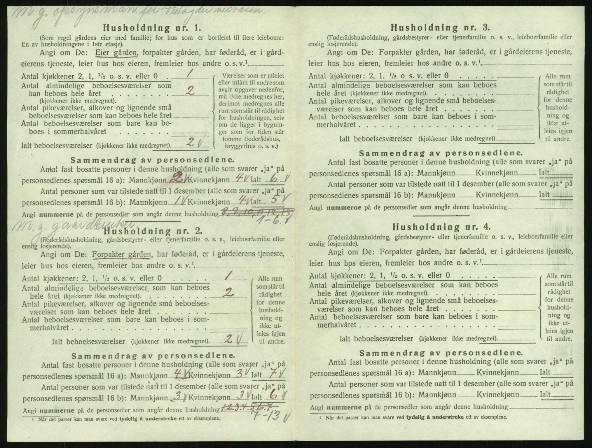 SAK, Folketelling 1920 for 0938 Bygland herred, 1920, s. 284