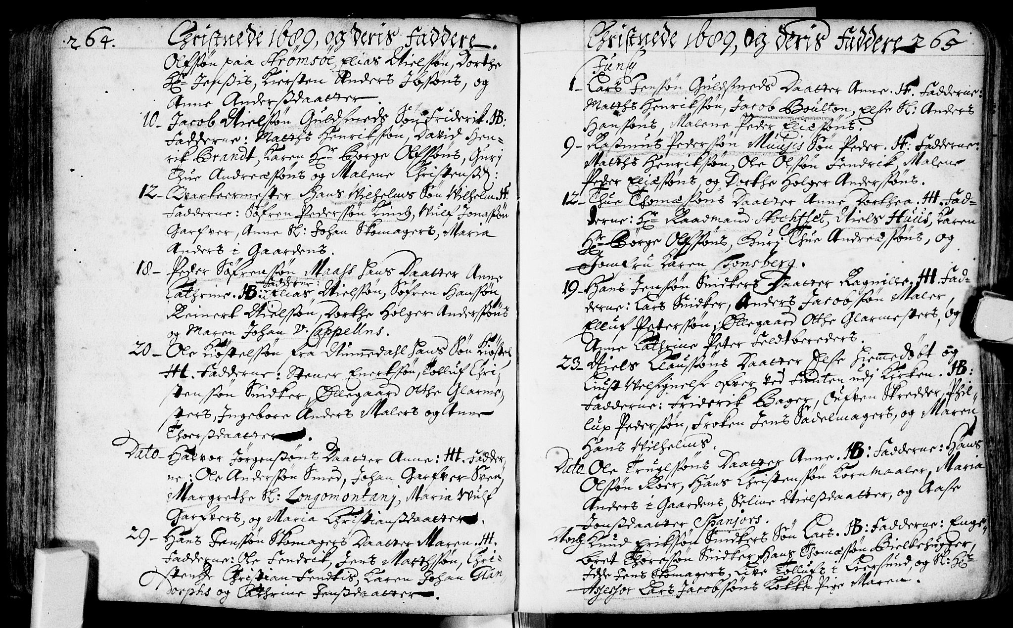 Bragernes kirkebøker, SAKO/A-6/F/Fa/L0002: Ministerialbok nr. I 2, 1680-1705, s. 264-265