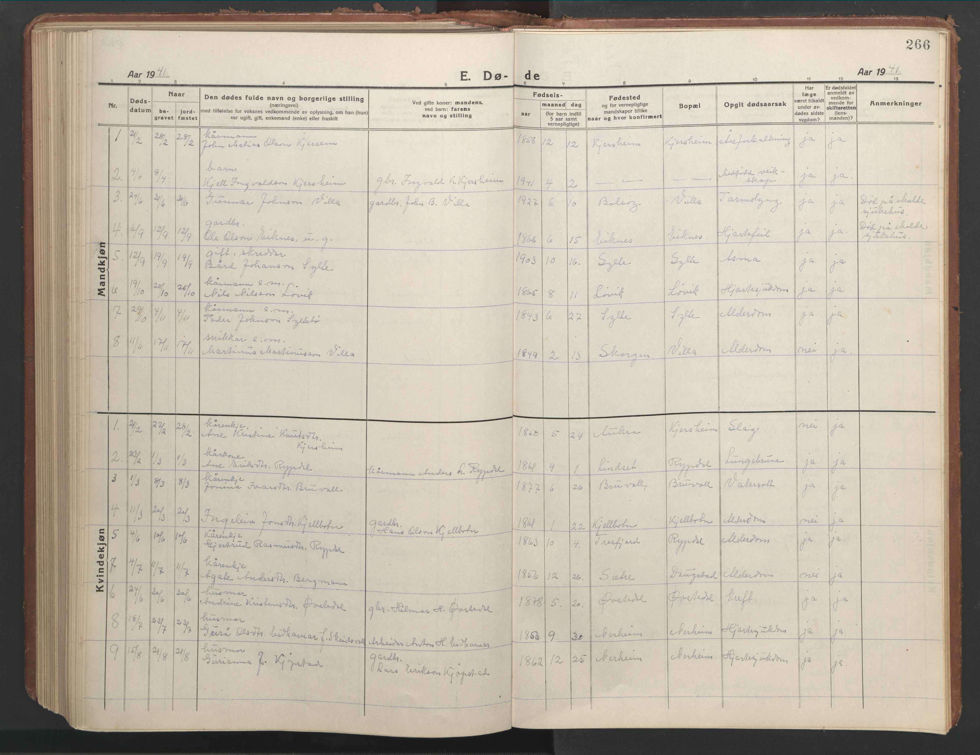 Ministerialprotokoller, klokkerbøker og fødselsregistre - Møre og Romsdal, AV/SAT-A-1454/541/L0548: Klokkerbok nr. 541C03, 1921-1960, s. 266