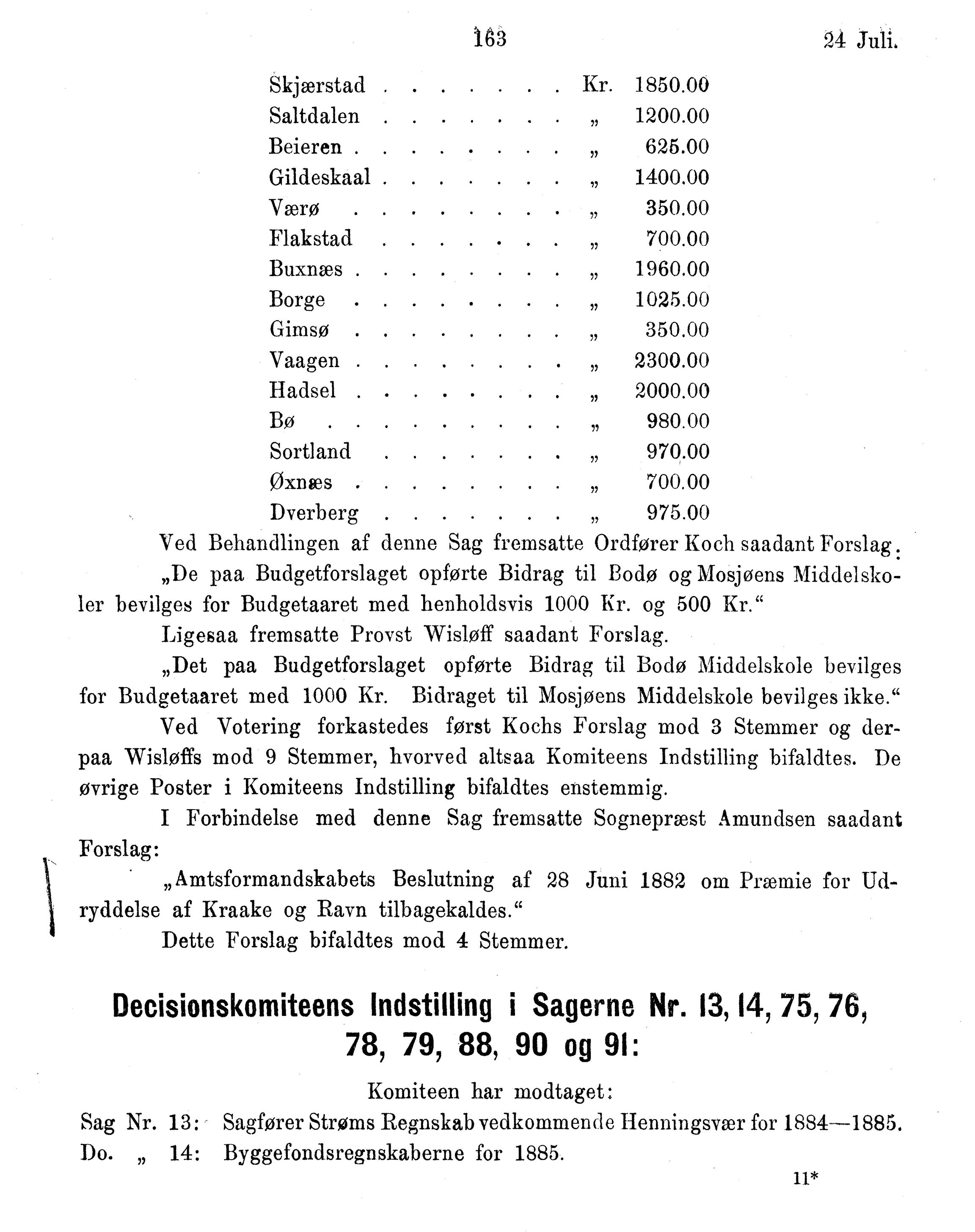 Nordland Fylkeskommune. Fylkestinget, AIN/NFK-17/176/A/Ac/L0015: Fylkestingsforhandlinger 1886-1890, 1886-1890