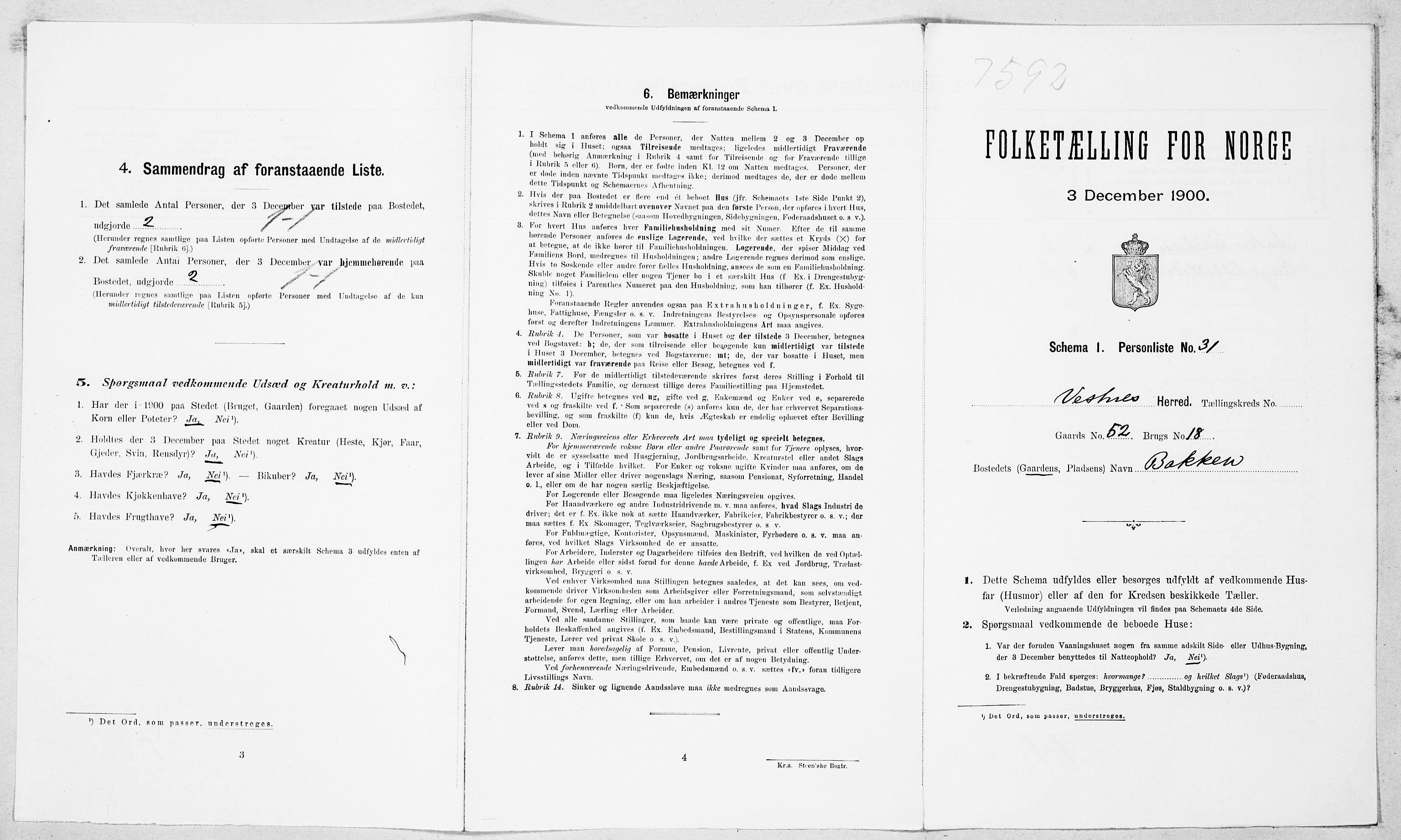SAT, Folketelling 1900 for 1535 Vestnes herred, 1900, s. 413