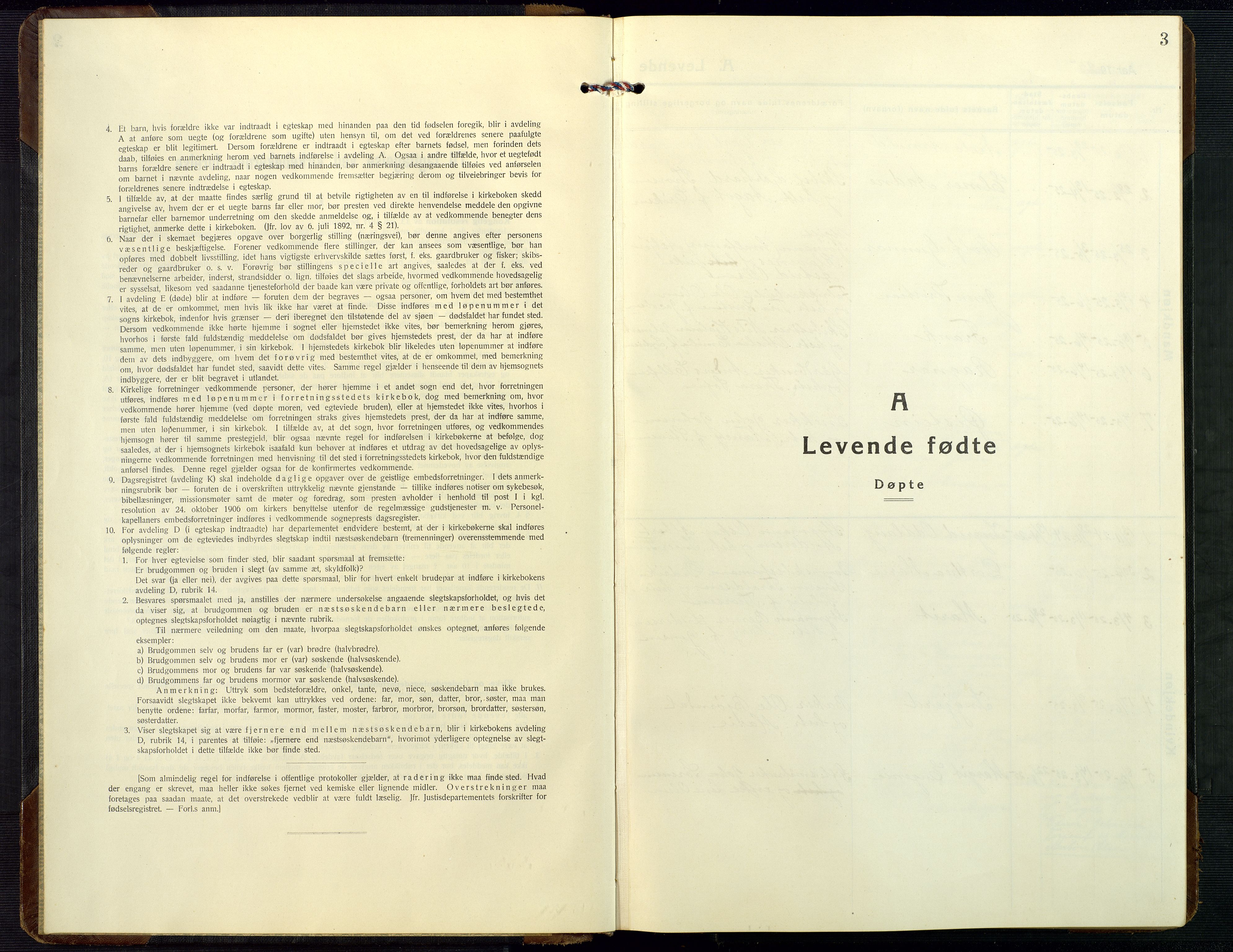 Dypvåg sokneprestkontor, AV/SAK-1111-0007/F/Fb/Fbb/L0006: Klokkerbok nr. B 6, 1925-1954, s. 3