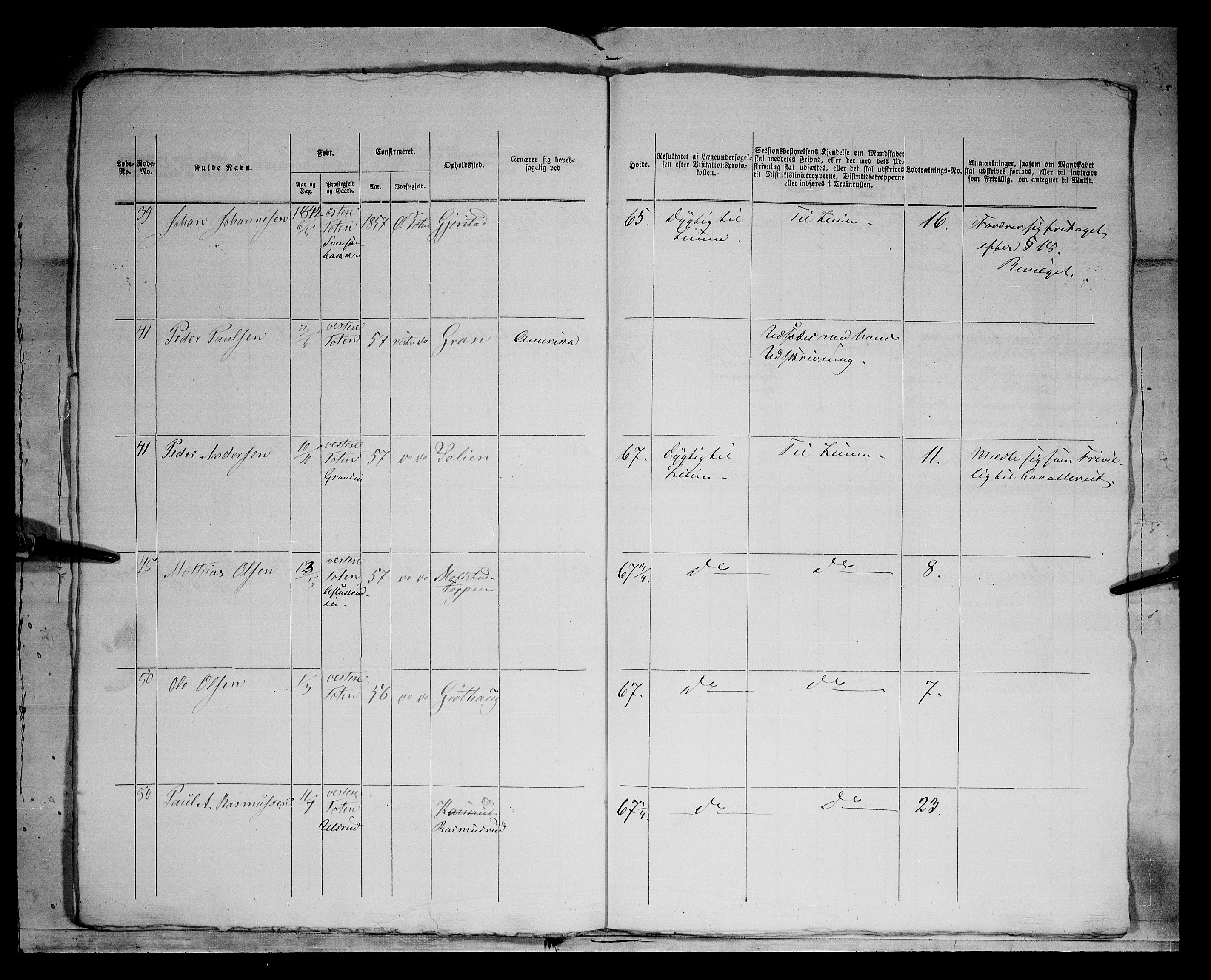 Fylkesmannen i Oppland, AV/SAH-FYO-002/1/K/Kg/L1167: Søndre og Nordre Land, Vestre Toten, 1860-1879, s. 7737