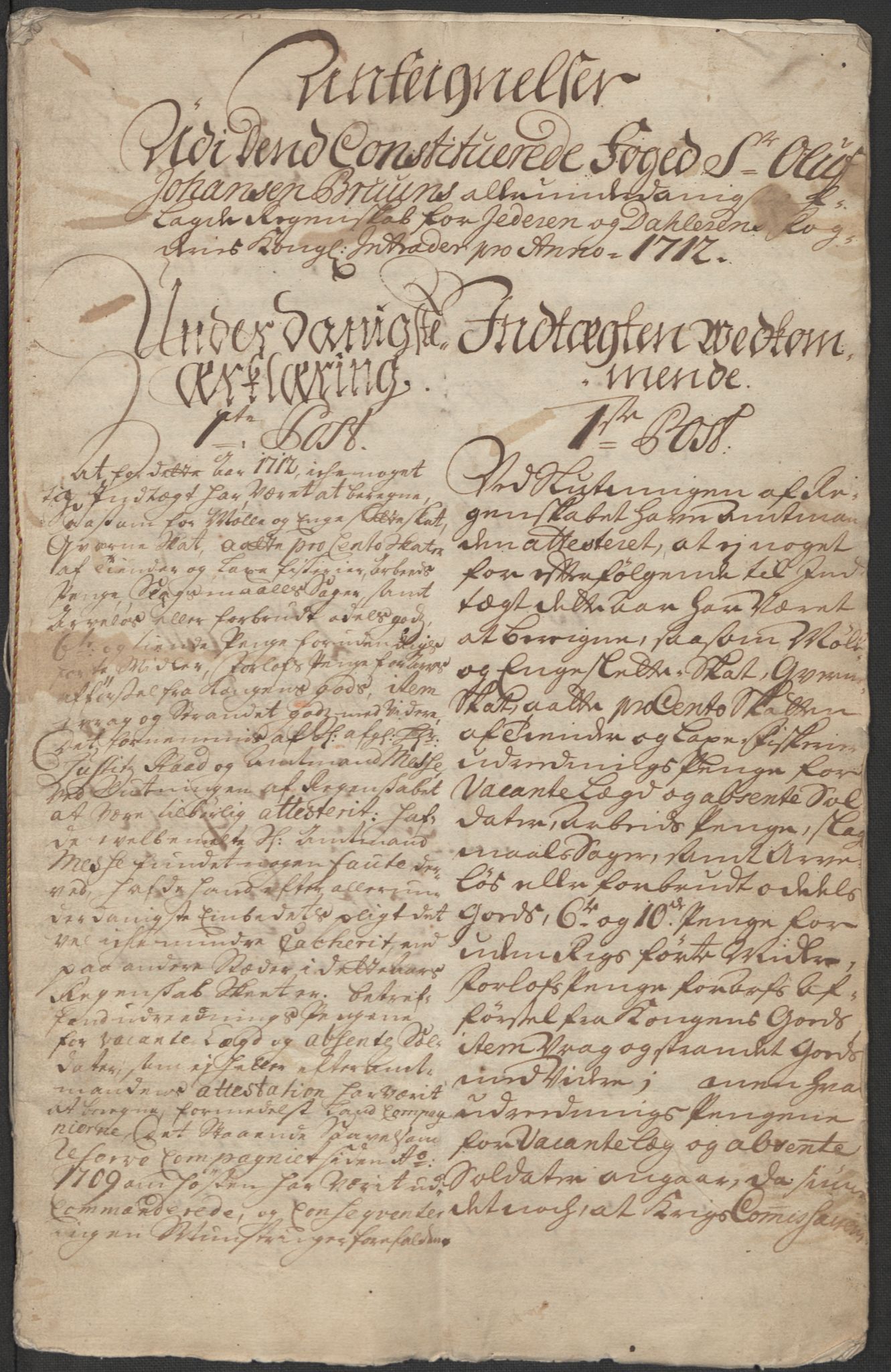 Rentekammeret inntil 1814, Reviderte regnskaper, Fogderegnskap, AV/RA-EA-4092/R46/L2737: Fogderegnskap Jæren og Dalane, 1712, s. 336