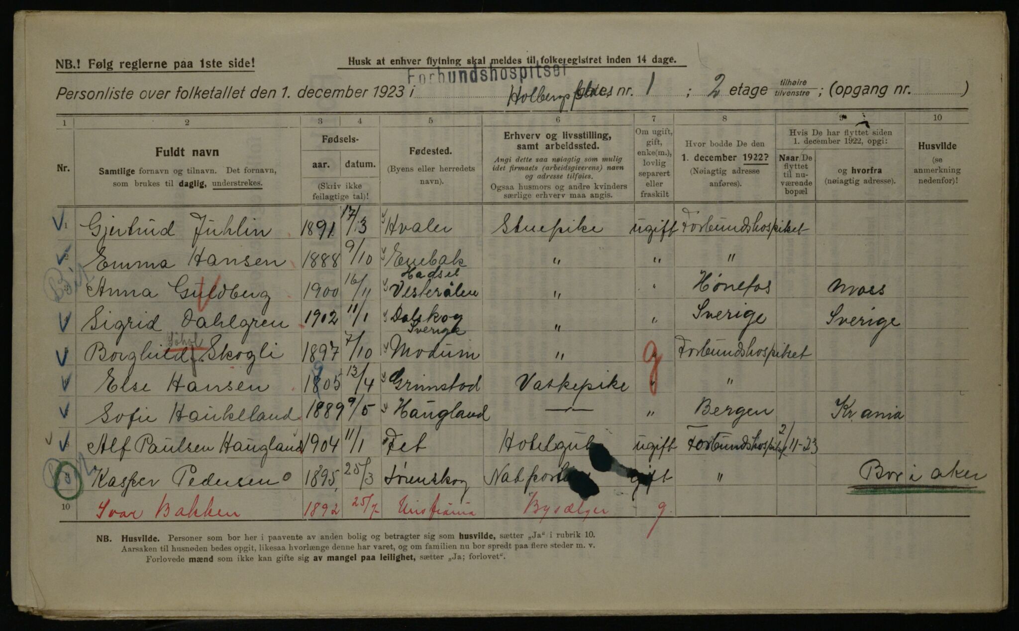 OBA, Kommunal folketelling 1.12.1923 for Kristiania, 1923, s. 45365