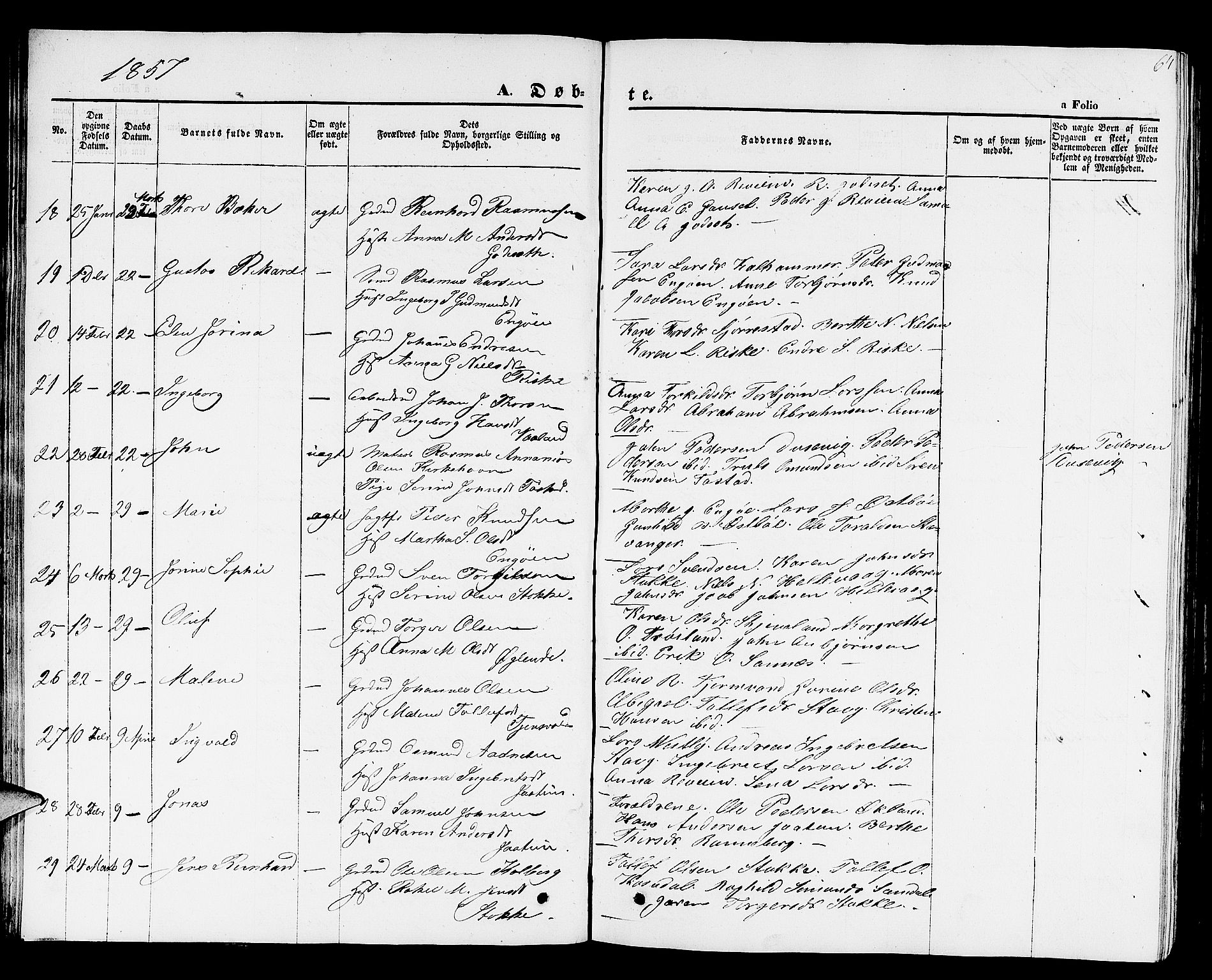 Hetland sokneprestkontor, AV/SAST-A-101826/30/30BB/L0001: Klokkerbok nr. B 1, 1850-1868, s. 64