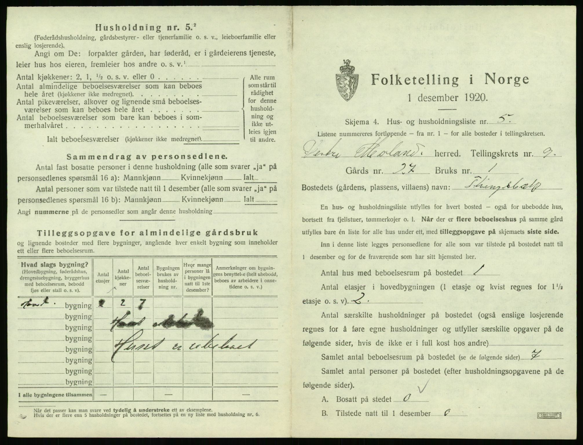 SAK, Folketelling 1920 for 0926 Vestre Moland herred, 1920, s. 1037