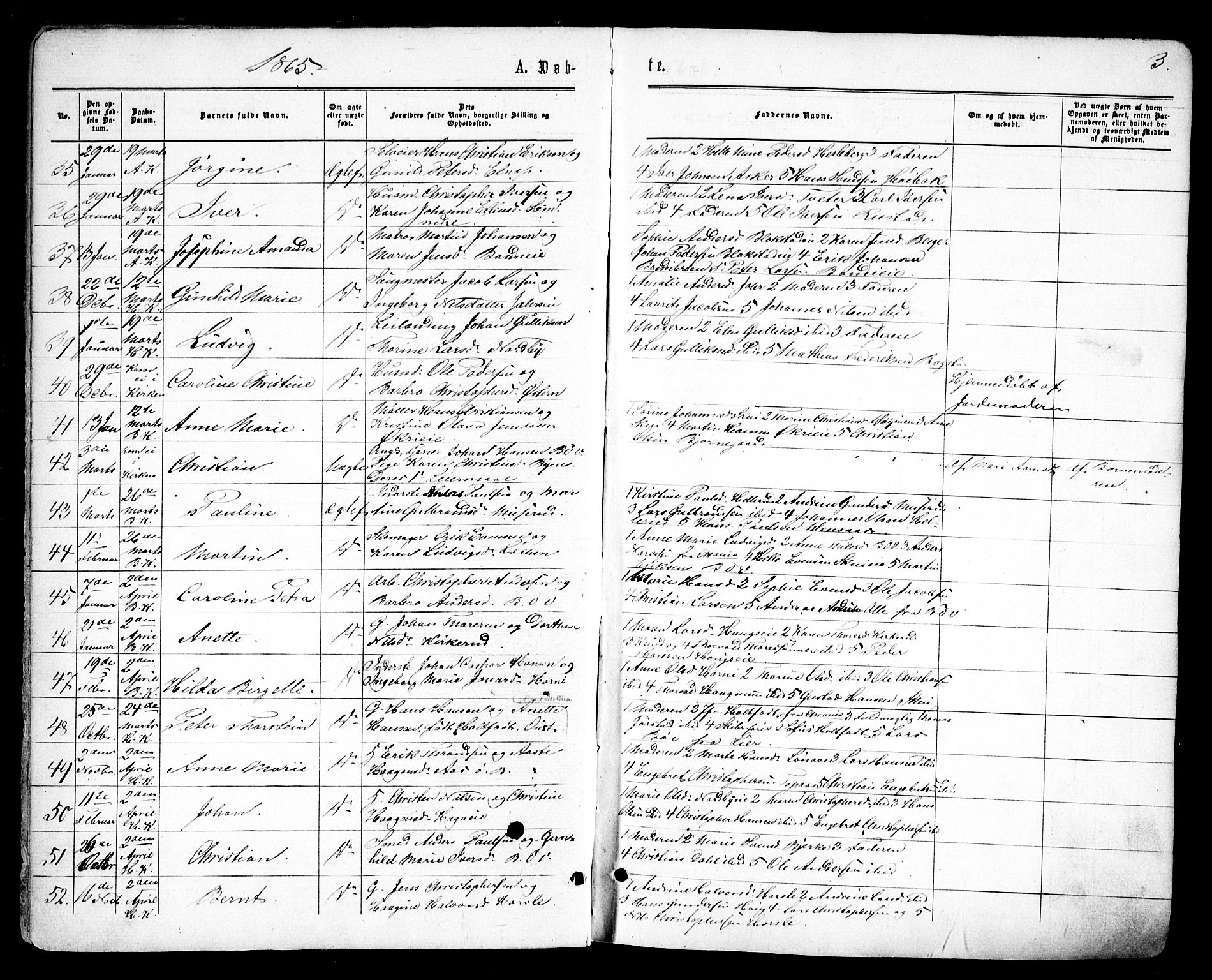 Asker prestekontor Kirkebøker, AV/SAO-A-10256a/F/Fa/L0008: Ministerialbok nr. I 8, 1865-1878, s. 3