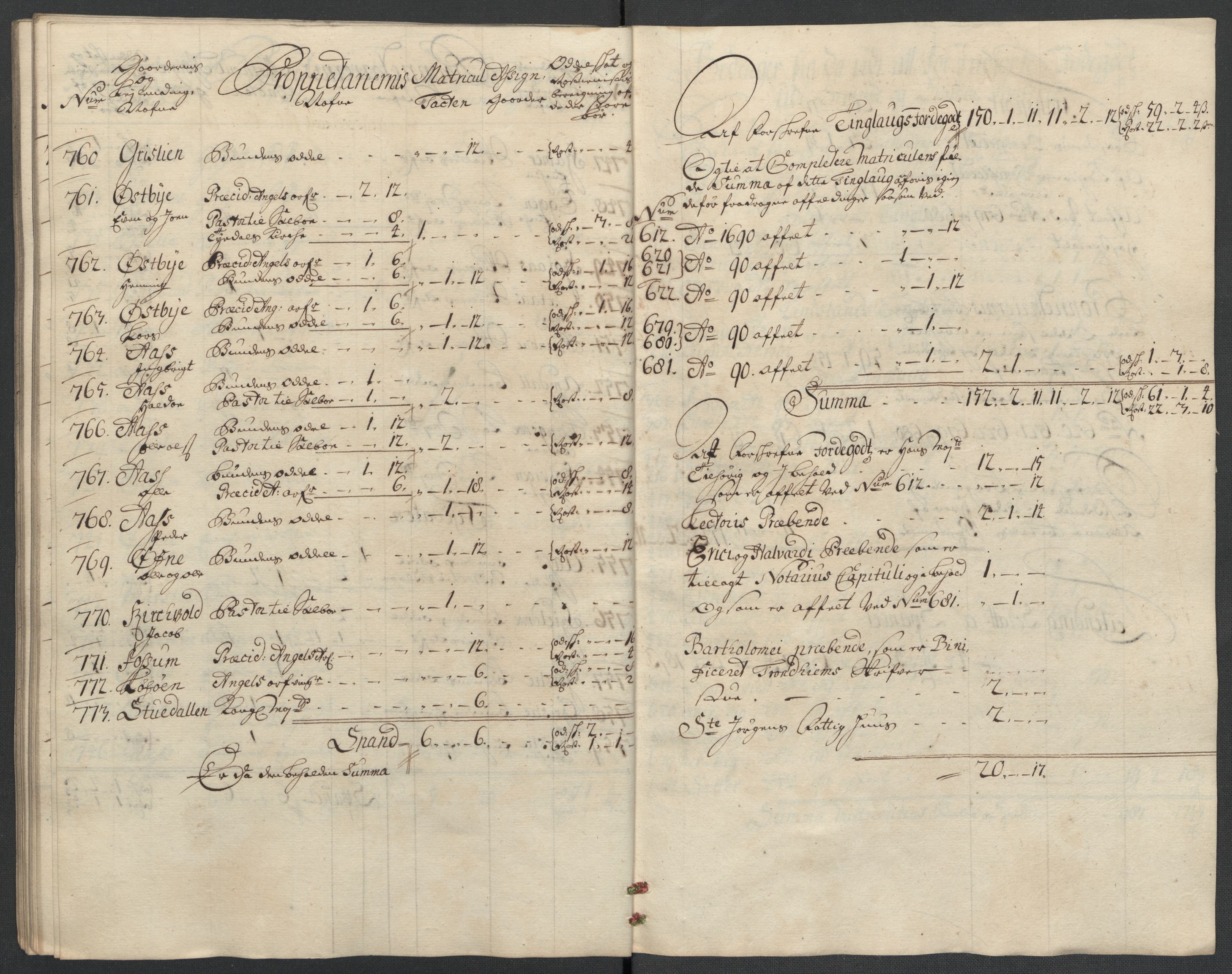 Rentekammeret inntil 1814, Reviderte regnskaper, Fogderegnskap, AV/RA-EA-4092/R61/L4109: Fogderegnskap Strinda og Selbu, 1704-1706, s. 539