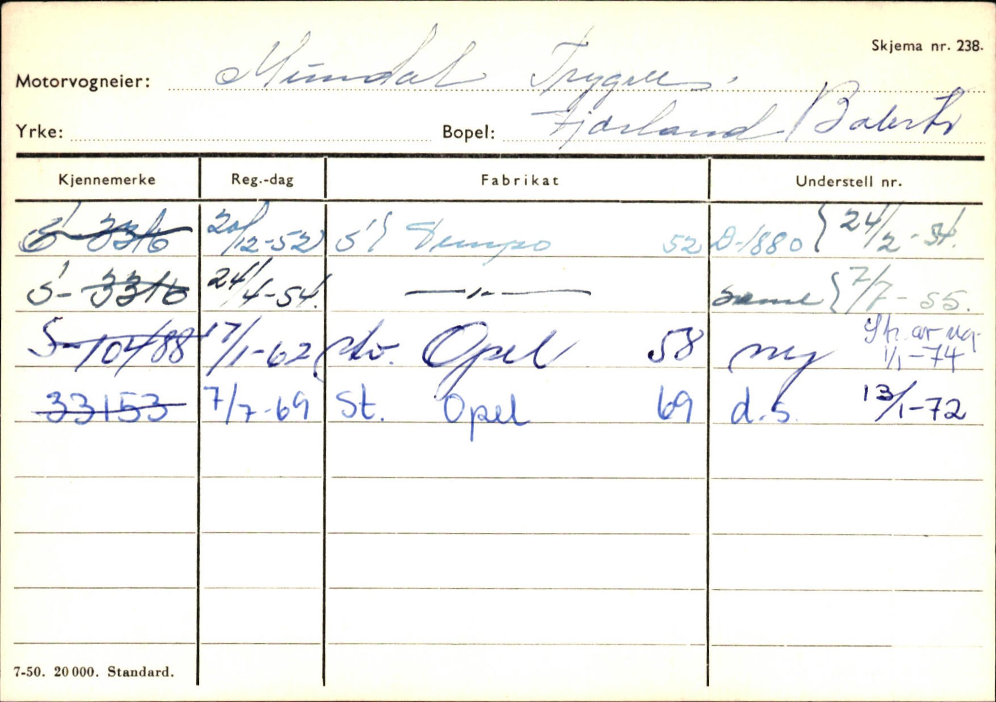 Statens vegvesen, Sogn og Fjordane vegkontor, AV/SAB-A-5301/4/F/L0132: Eigarregister Askvoll A-Å. Balestrand A-Å, 1945-1975, s. 2100