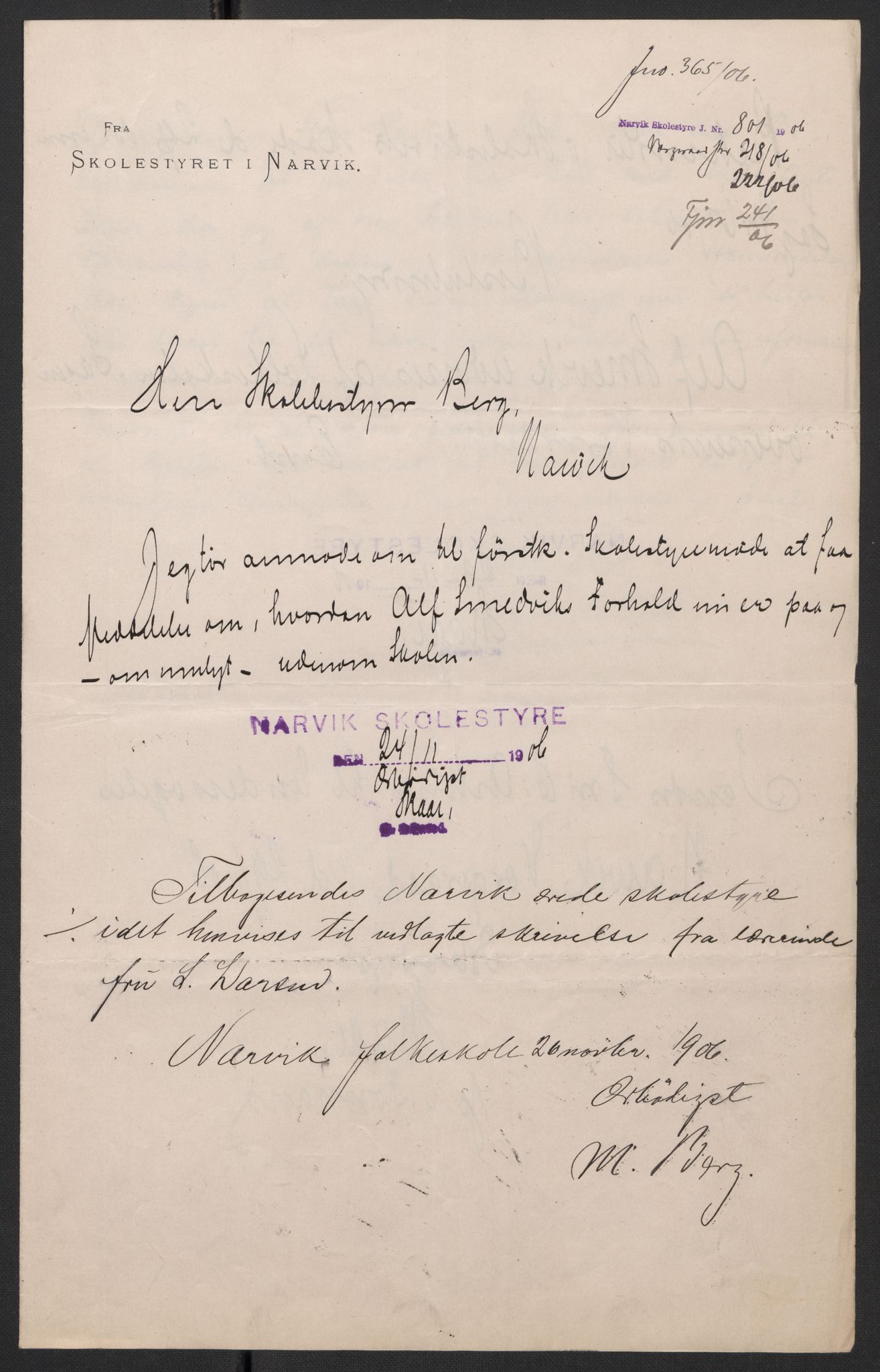 Falstad skolehjem, RA/S-1676/E/Eb/L0007: Elevmapper løpenr. 146-168, 1905-1911, s. 221