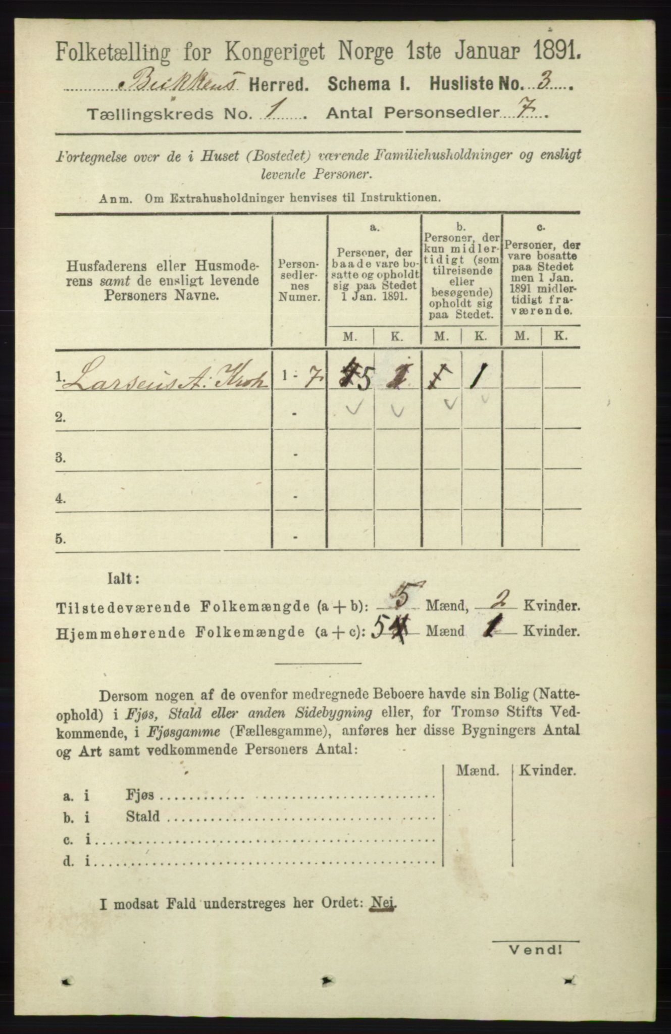 RA, Folketelling 1891 for 1145 Bokn herred, 1891, s. 17