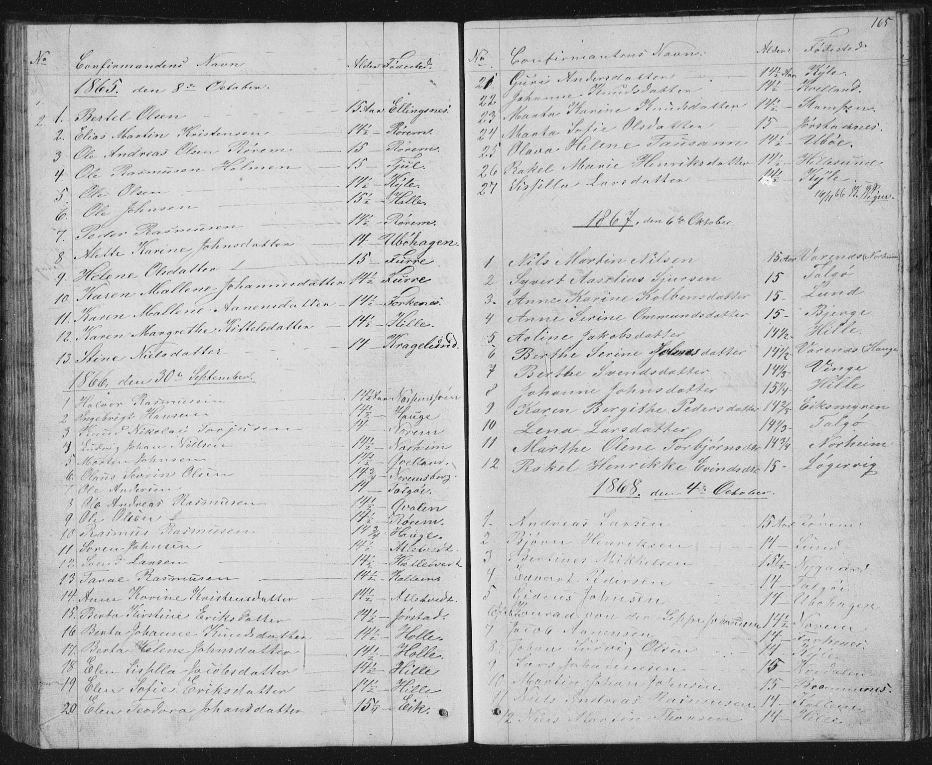 Nedstrand sokneprestkontor, AV/SAST-A-101841/01/V: Klokkerbok nr. B 2, 1848-1933, s. 165