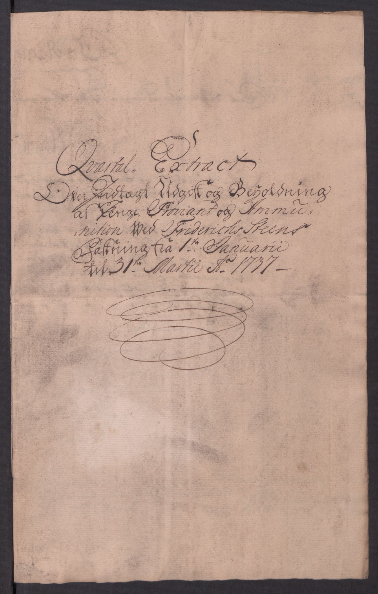 Kommanderende general (KG I) med Det norske krigsdirektorium, AV/RA-EA-5419/D/L0154: Fredriksten festning: Brev, inventarfortegnelser og regnskapsekstrakter, 1730-1739, s. 532